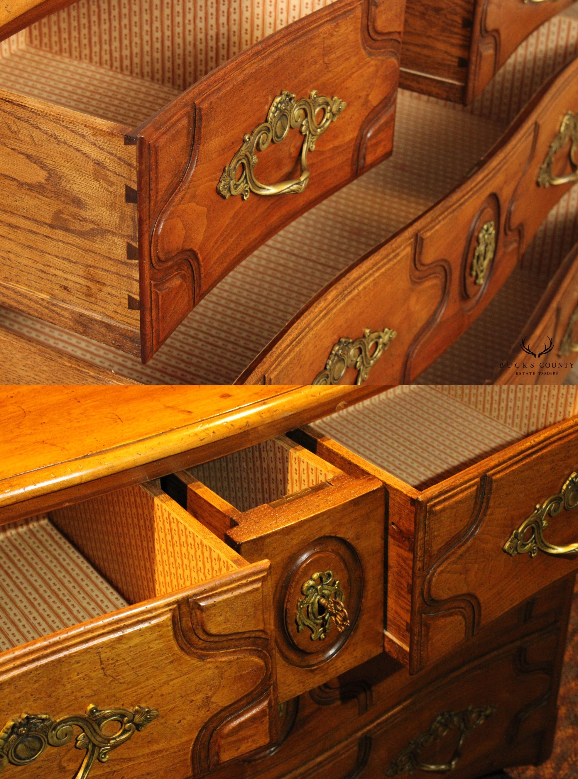 Don Ruseau Custom French Style Pair of Walnut Chests of Drawers