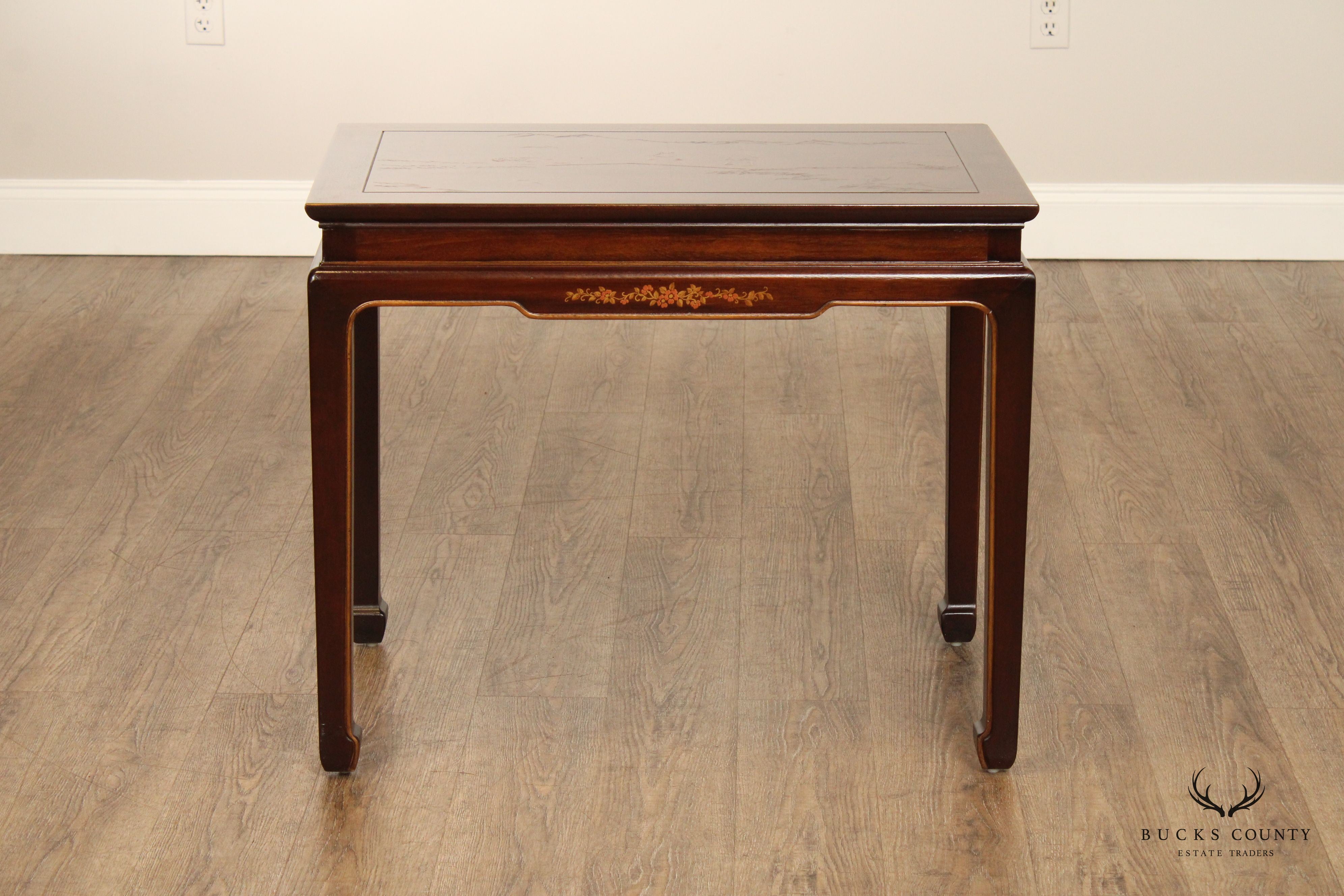 Henredon Chinoiserie Decorated Mahogany Side Table
