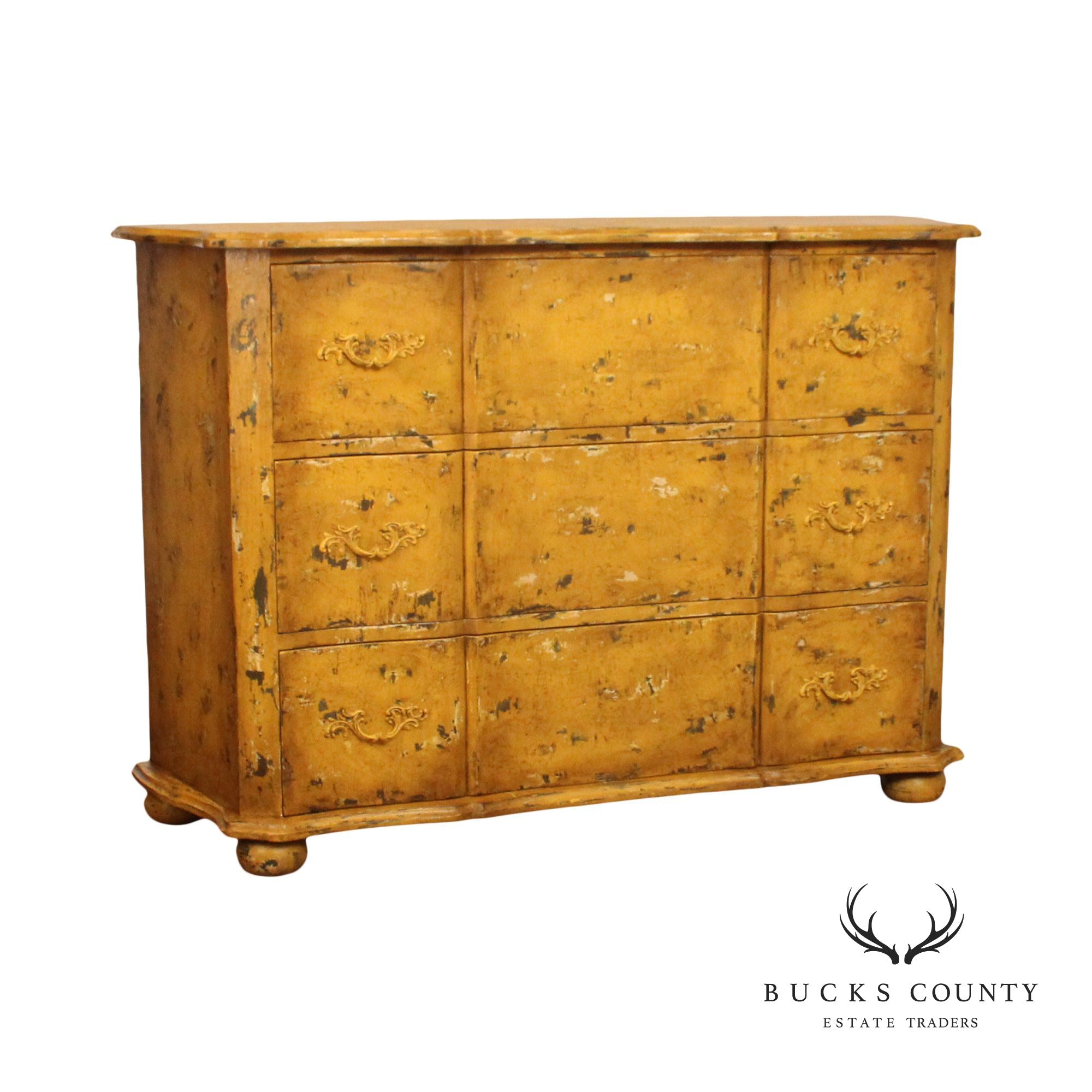 Guild Master Large Distressed Painted Three-Drawer 'Duchess Chest'
