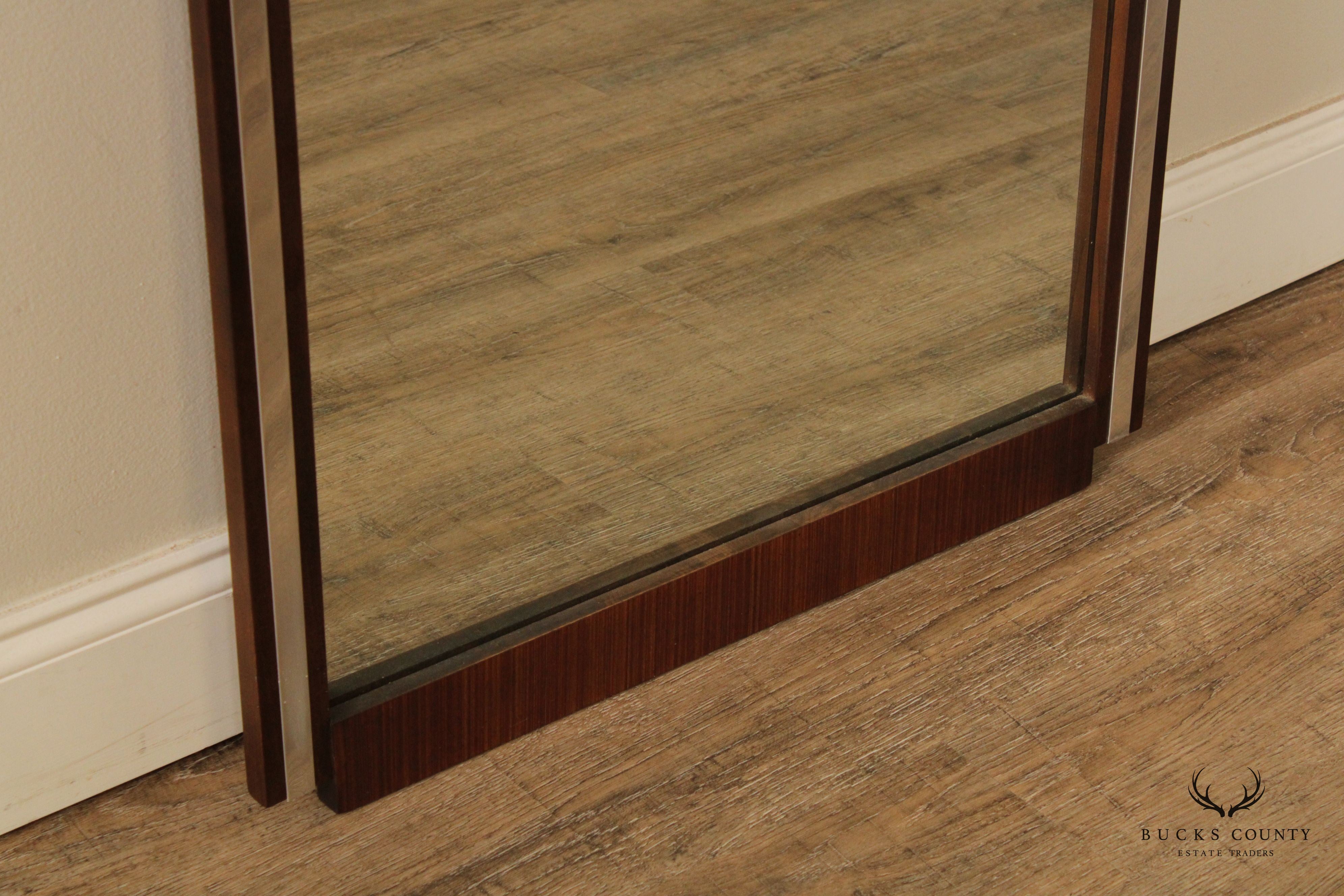 Broyhill Premier Mid Century Modern Walnut and Chrome Wall Mirror