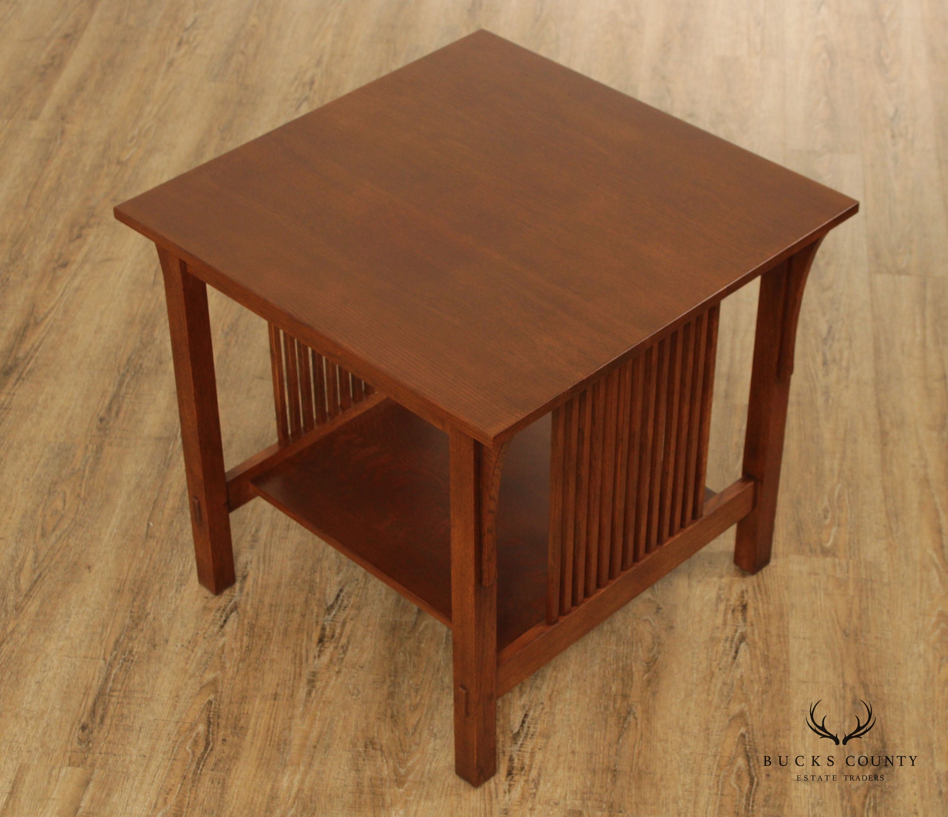 Stickley Mission Collection Oak Square Lamp Table