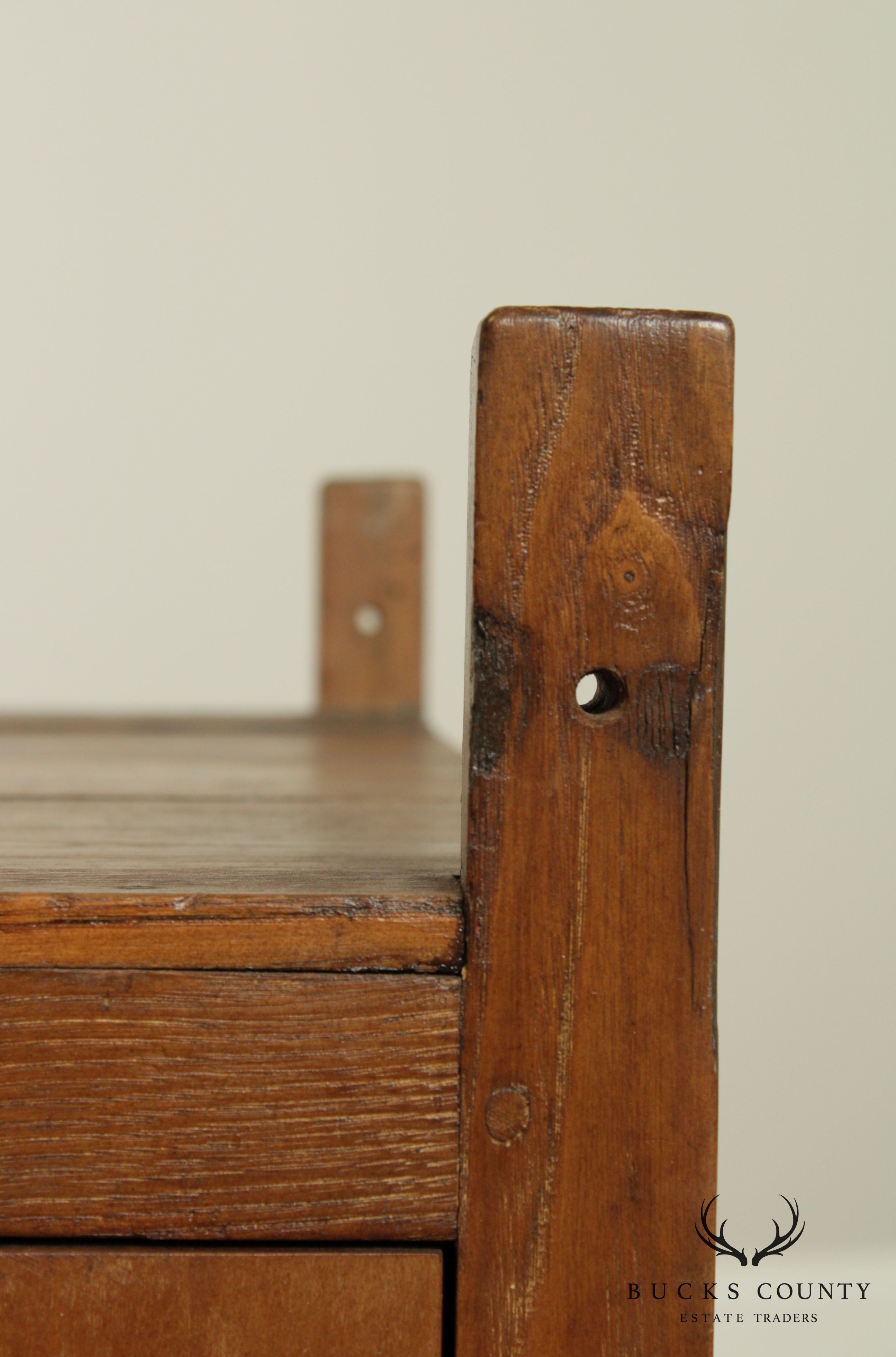 Antique Lehigh Valley Pennsylvania Pierced Tin Hanging Pie Safe Cupboard