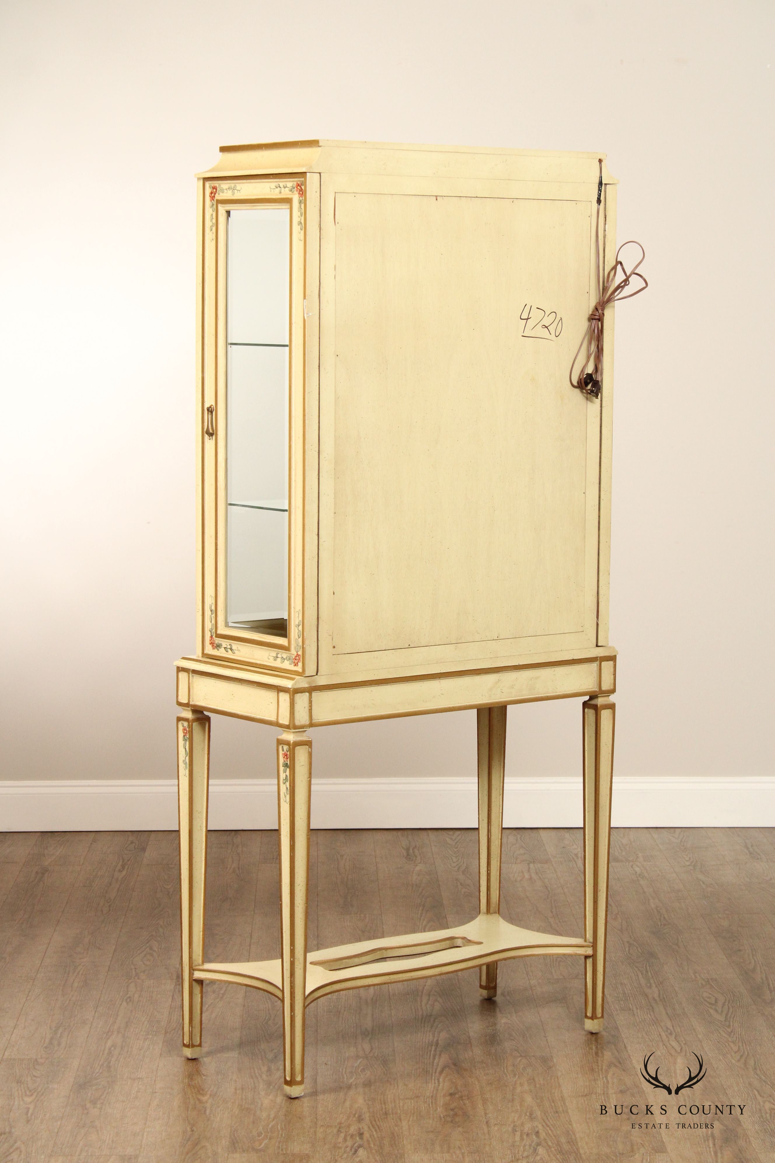 Chinoiserie Decorated Partial Gilt Curio Display Cabinet