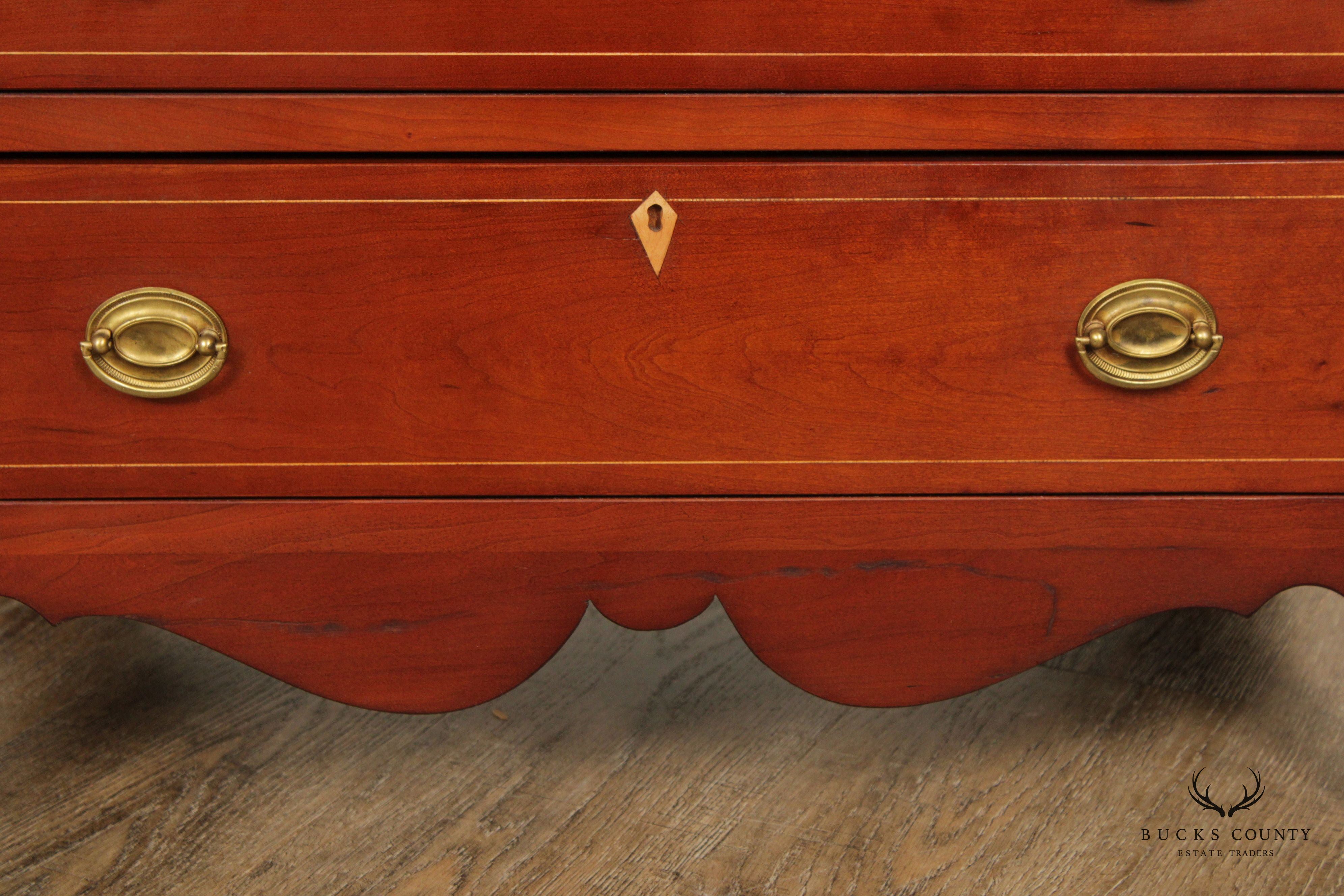 AMERICAN HEPPLEWHITE STYLE BENCH MADE CHERRY CHEST OF DRAWERS