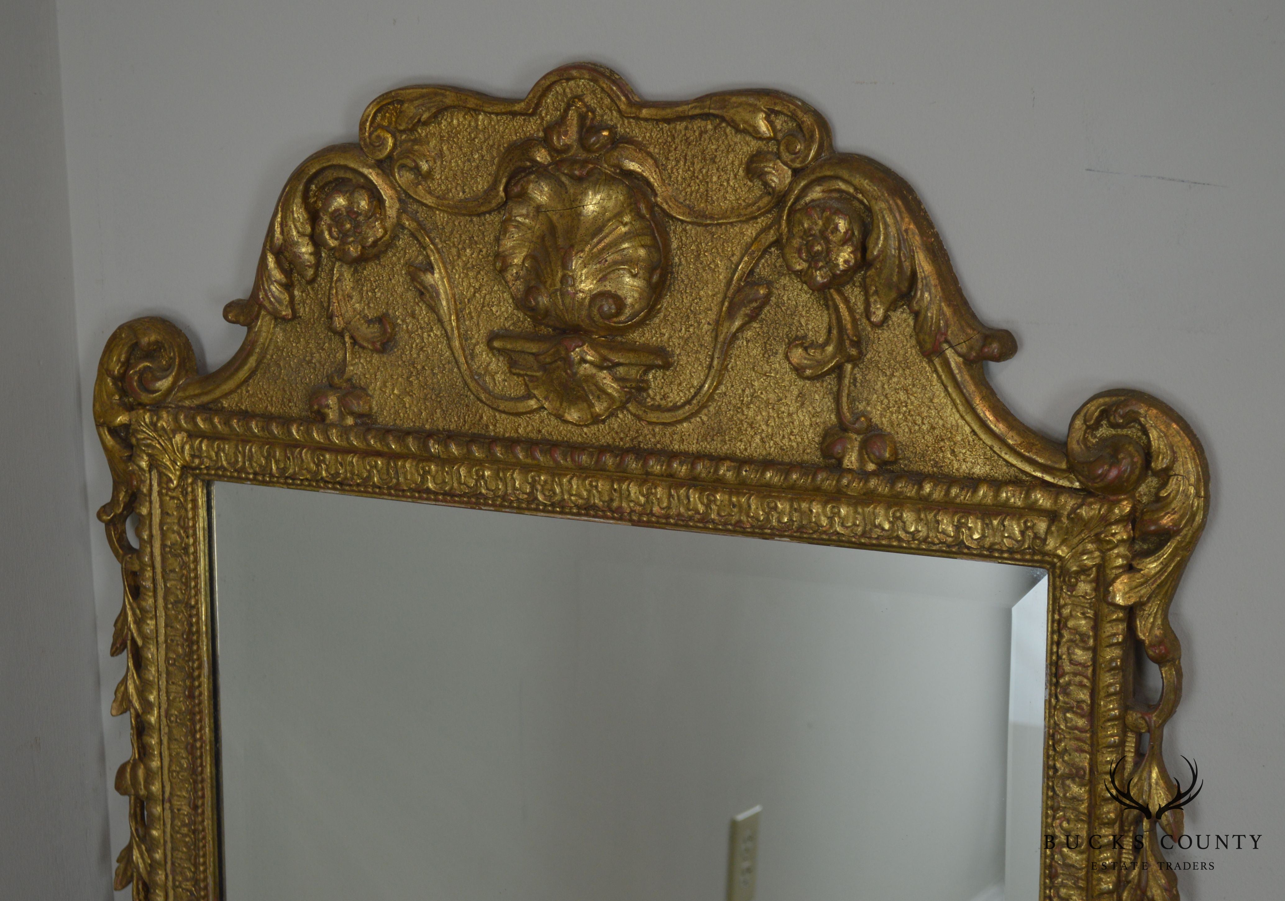 Friedman Brothers English Baroque Style Gilt Carved Wall Mirror