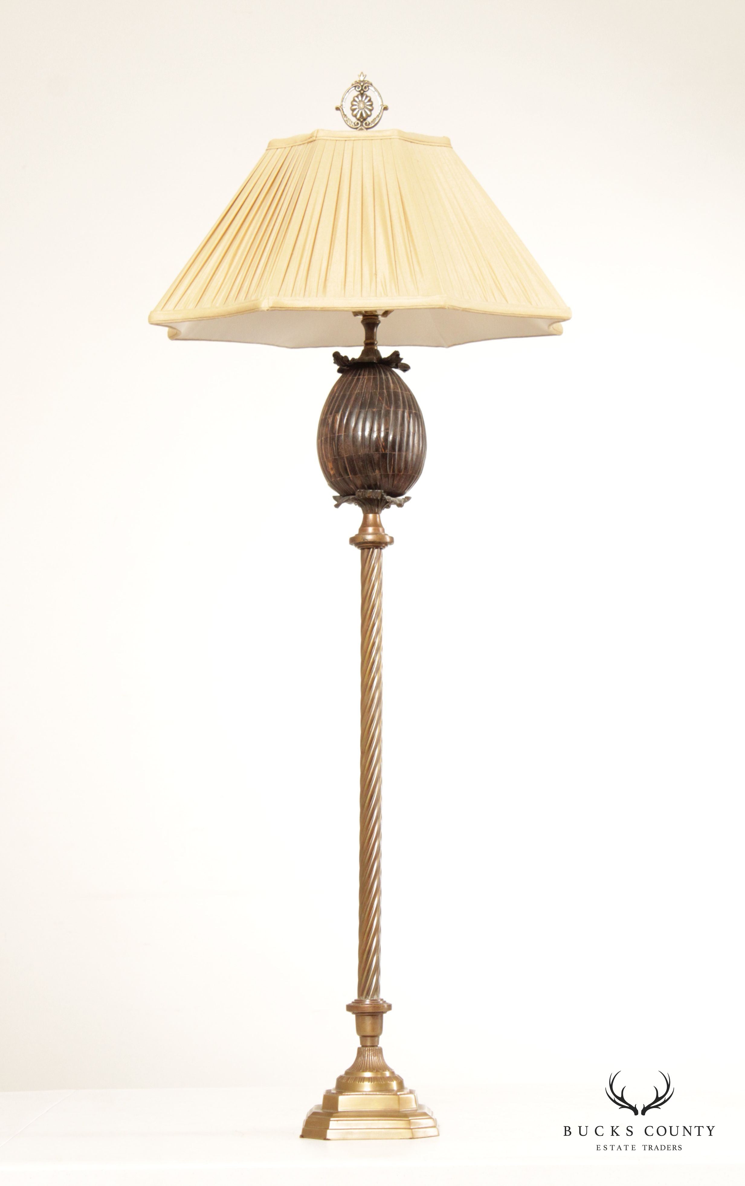 John Richard Collection Brass Columnar Floor Lamp