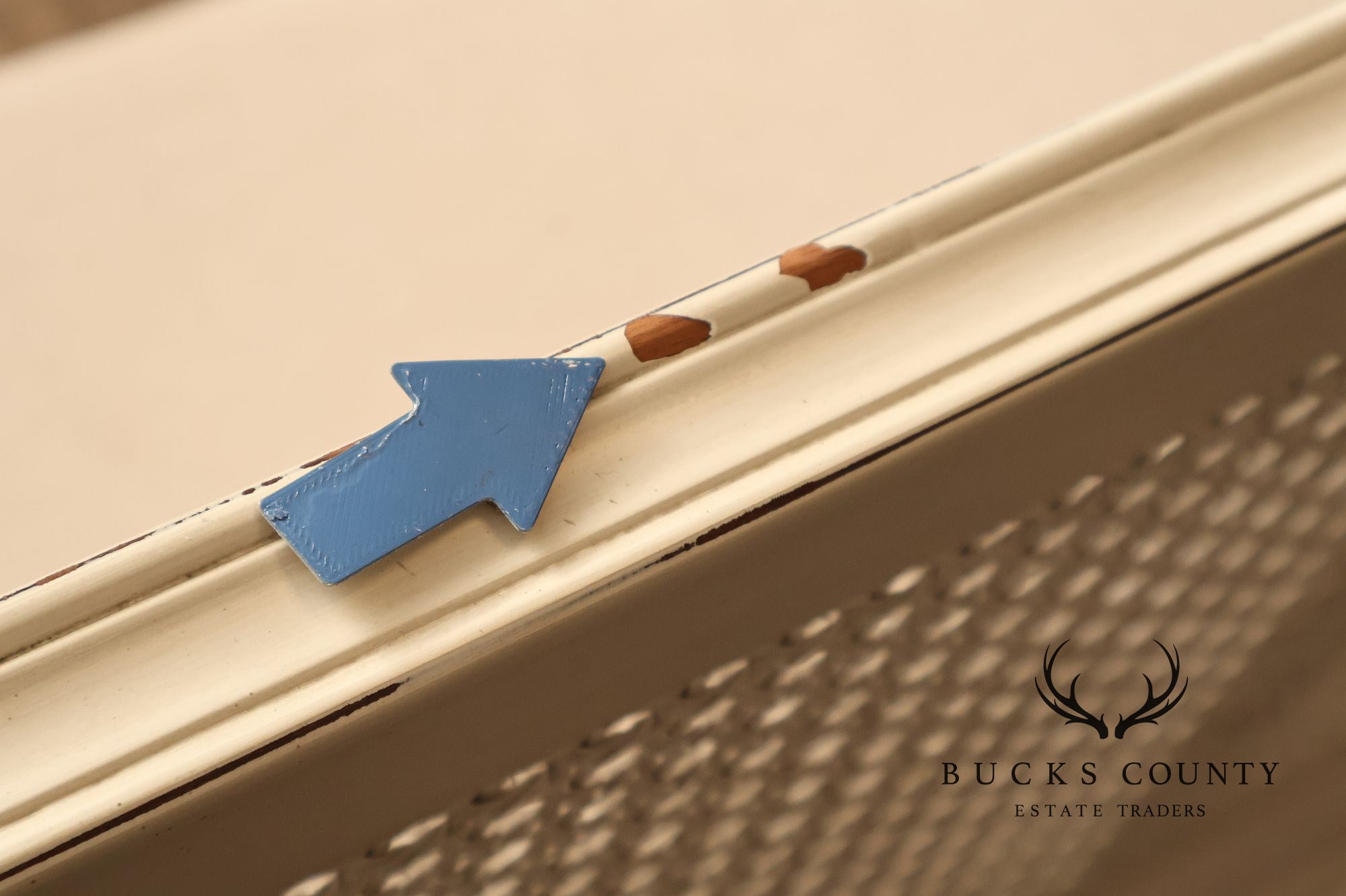 Alden Parkes Country French Louis XVI Style Caned Back Painted Settee