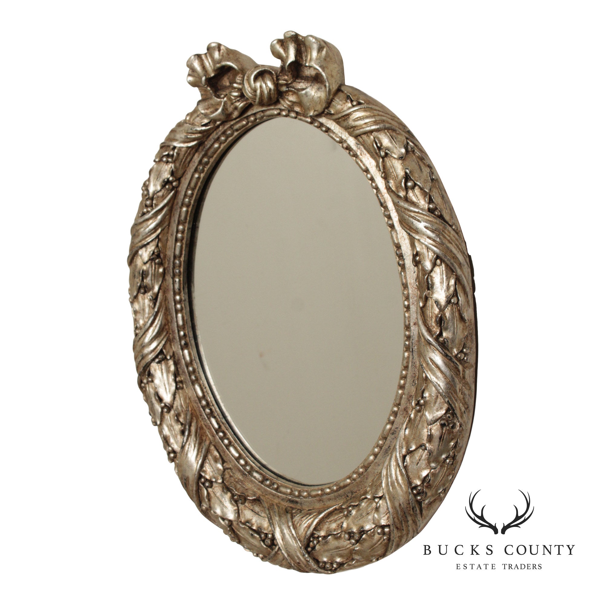 Raschella Collection Oval Silver Gilt Mirror