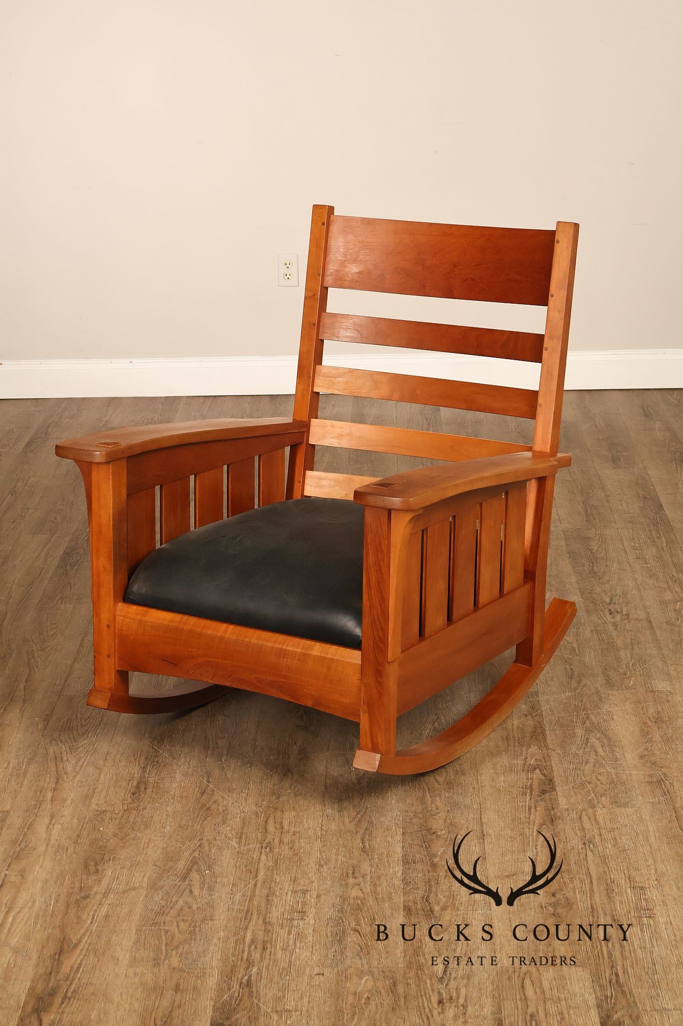 Stickley Mission Collection Cherry and Leather Rocker