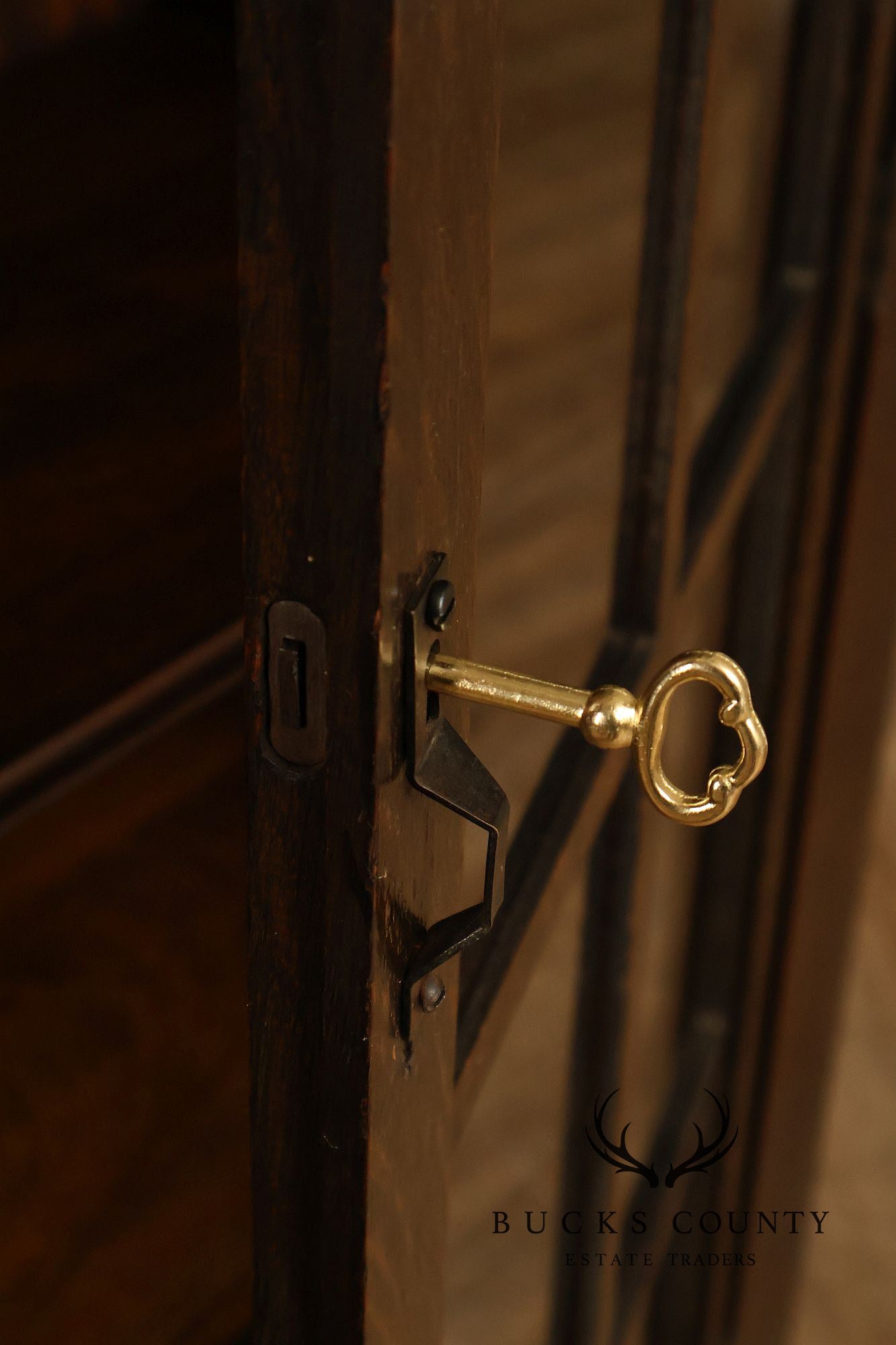 Antique Mission Oak Arts And Crafts Two Door Bookcase