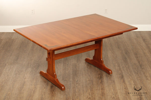 L. Hitchcock Stenciled Maple Expandable Trestle Dining Table
