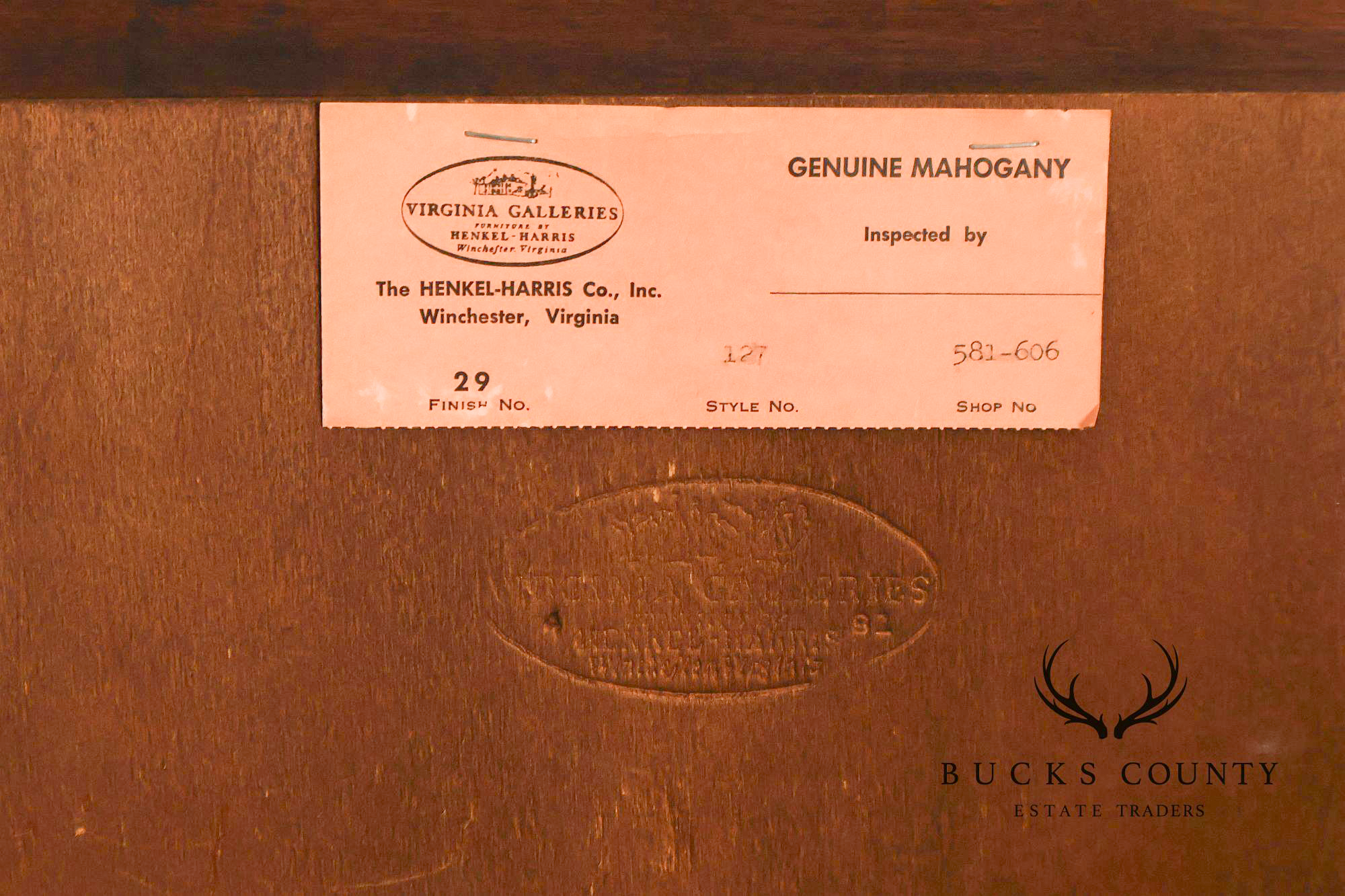 Henkel Harris Mahogany Dresser Mirror