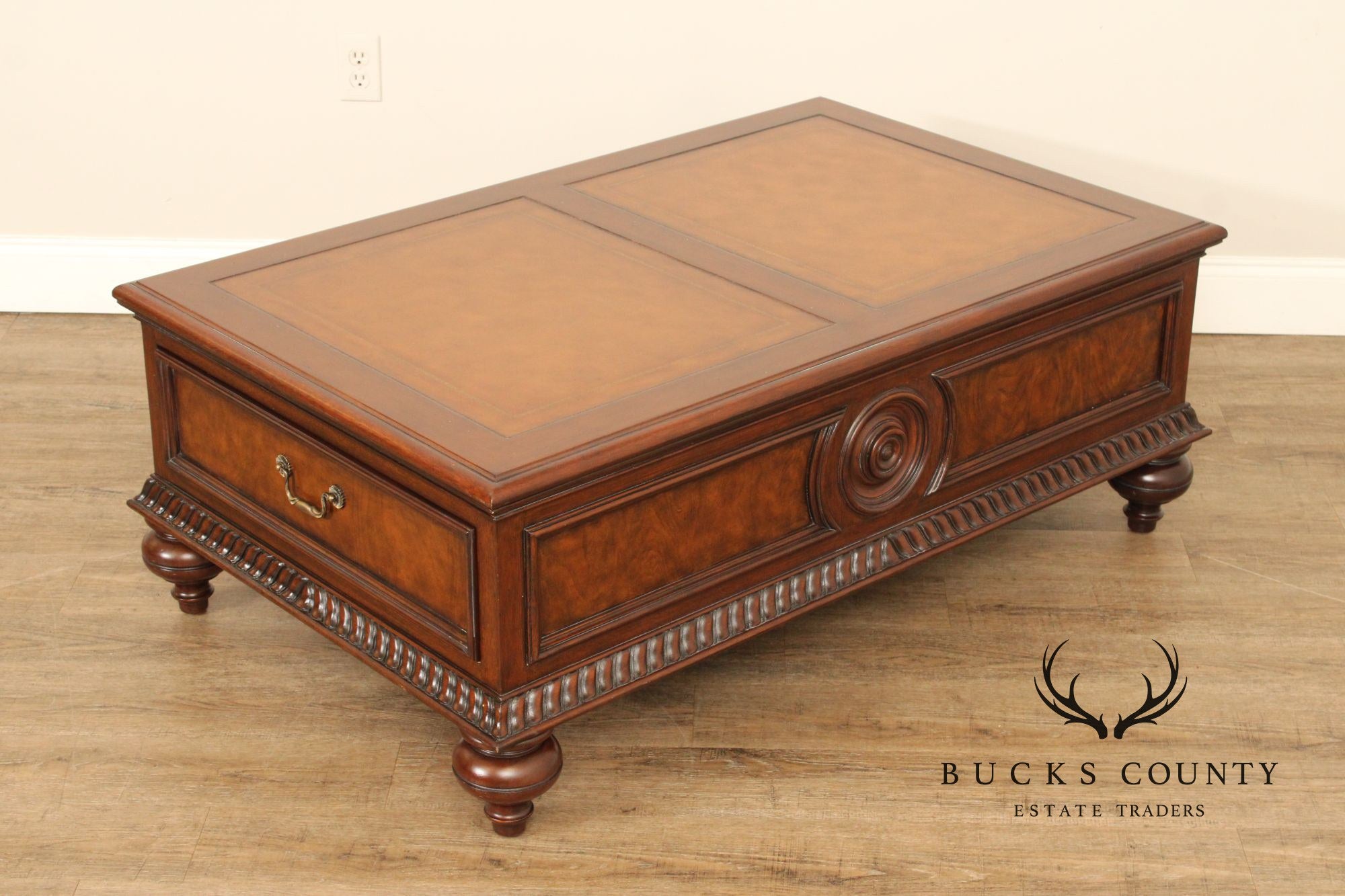 Ethan Allen Townhouse Collection 'Morley' Carved Wood Coffee Table