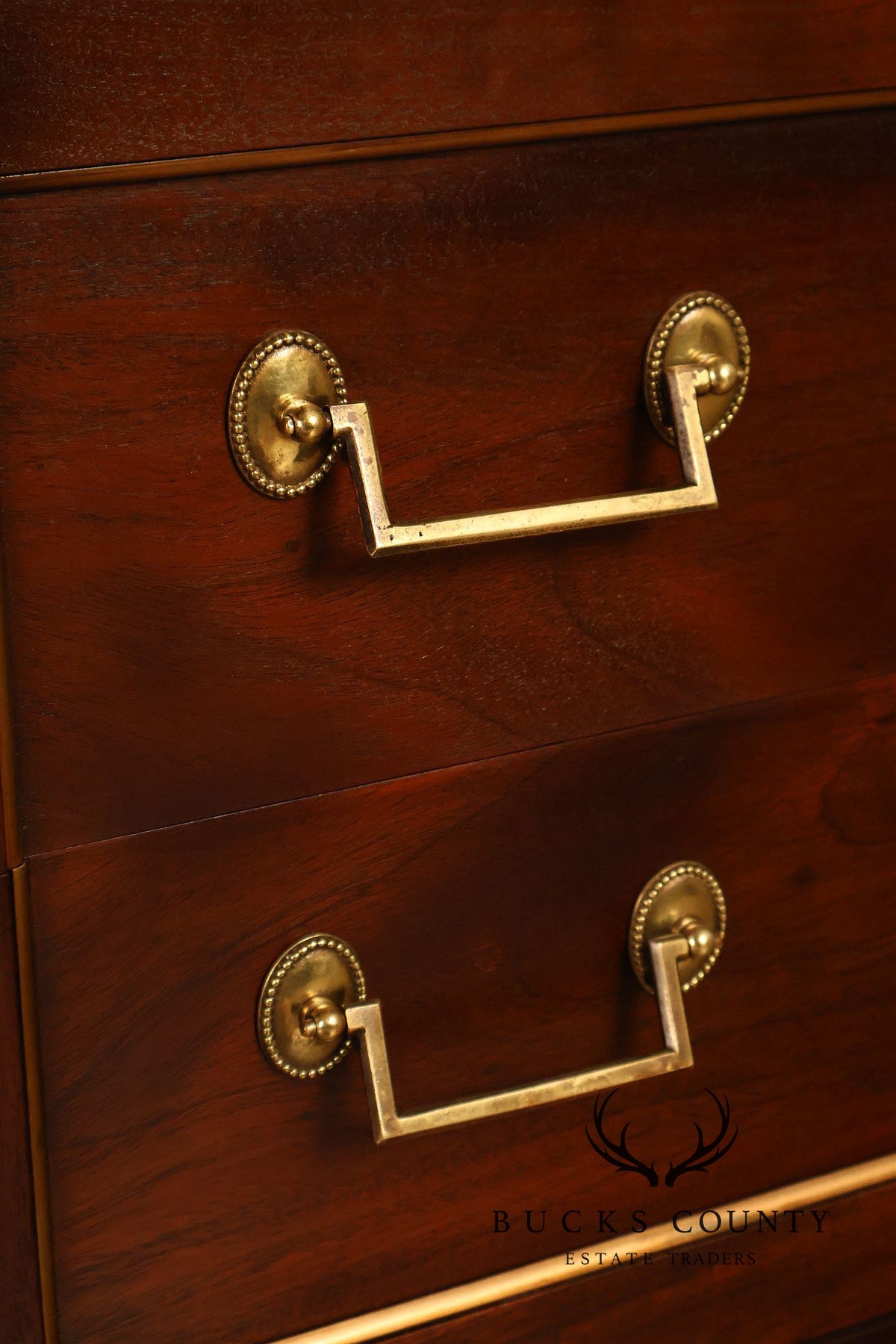 Louis XVI Style Fitted Marble Top Three-Drawer Commode