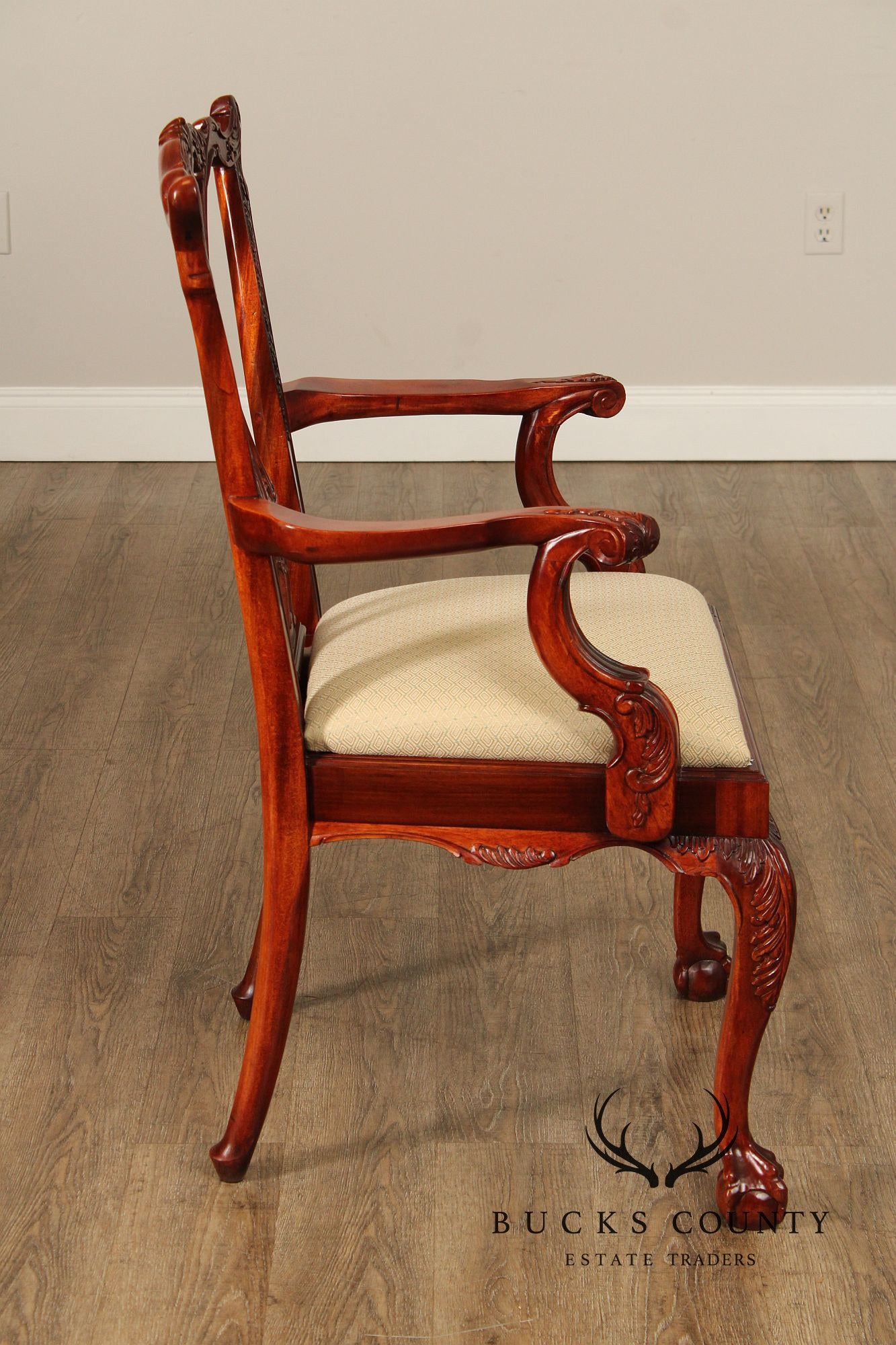 Chippendale Style Set Of Ten Carved Mahogany Dining Chairs