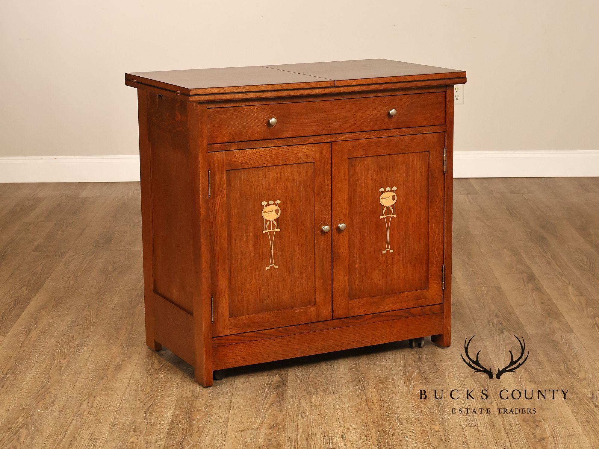 Stickley Mission Collection Oak Harvey Ellis Inlaid Server