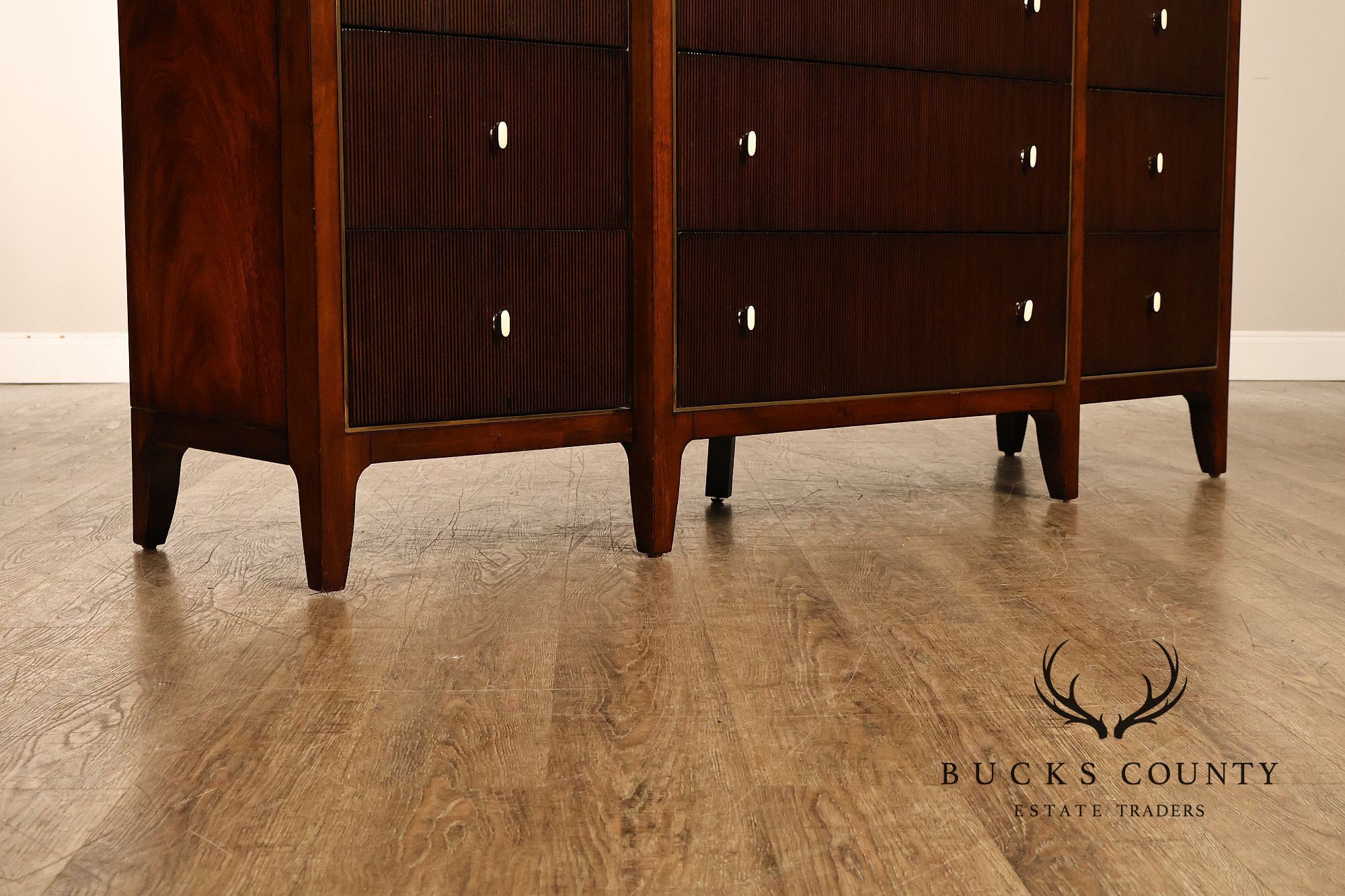 Caracole Modern Nine Drawer Mahogany Long Dresser