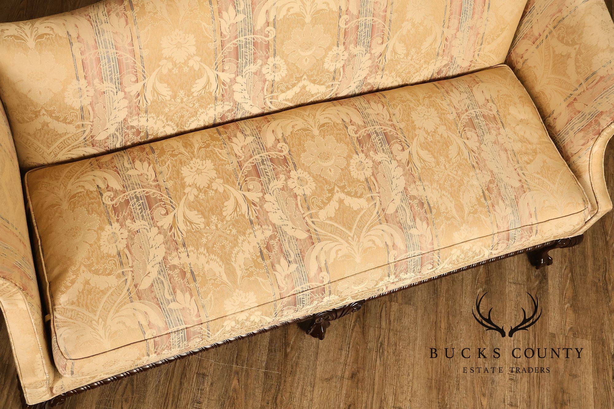Hickory Chair Chippendale Style Mahogany Camelback Sofa