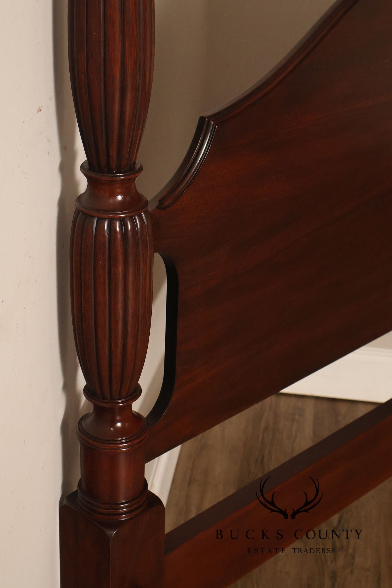 Henkel Harris Carved Mahogany Queen Poster Bed