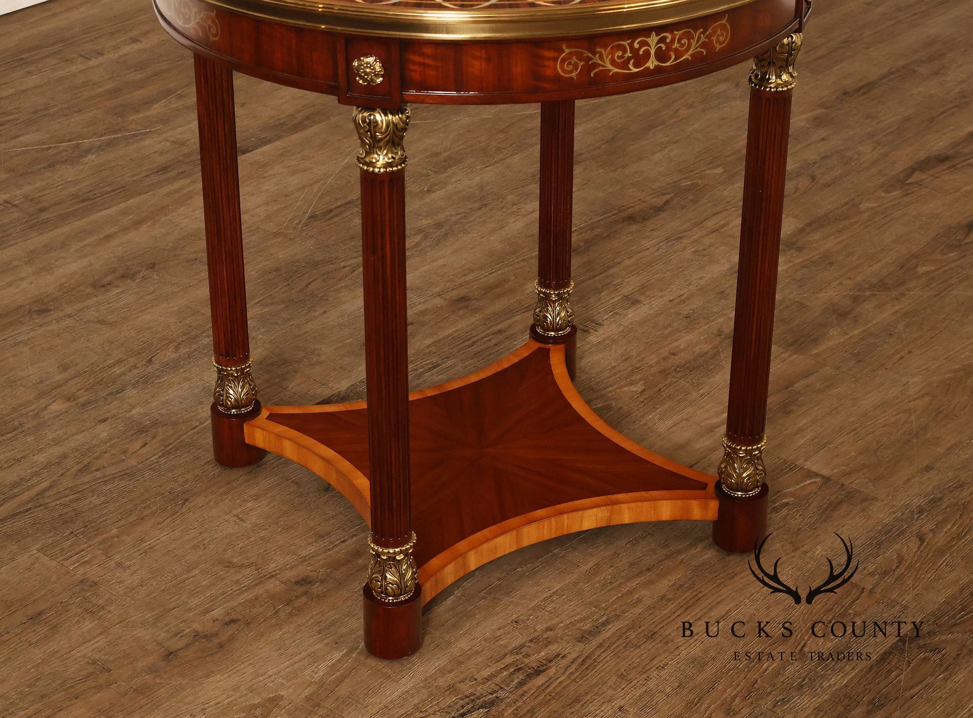 Theodore Alexander Pair of 'Paulette' Mahogany Side Tables