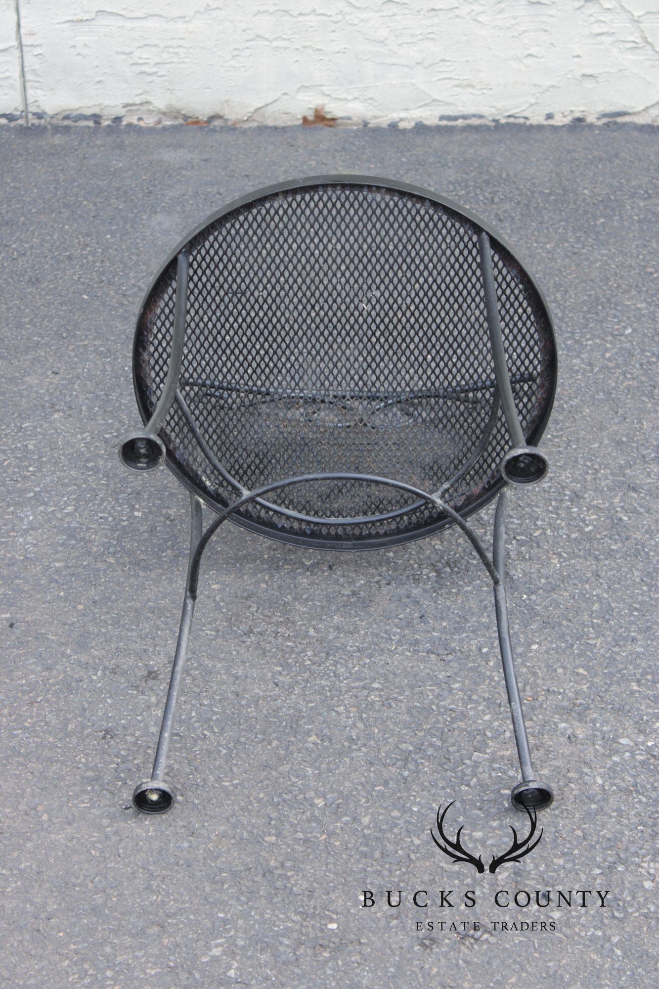 Vintage Pair of Wrought Iron Outdoor Patio Side Chairs