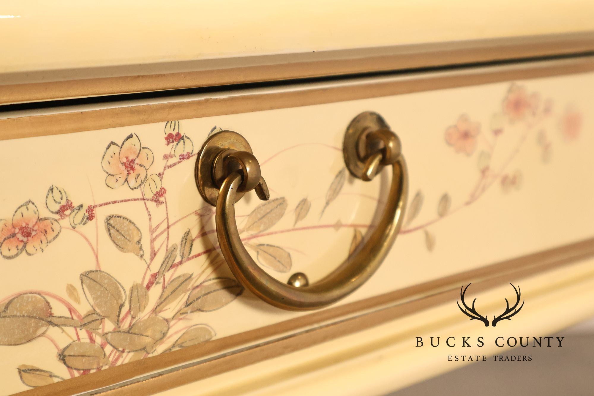 Chinoiserie Painted Carlton House Writing Desk With Chair