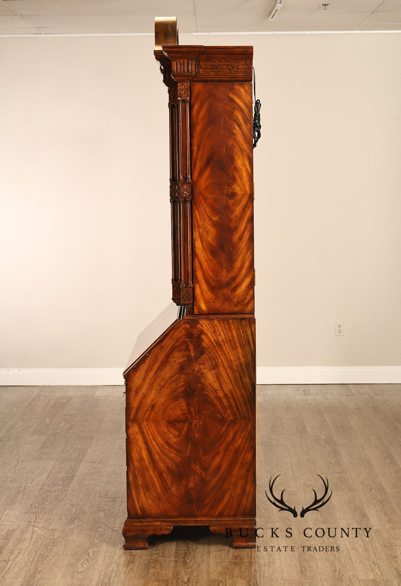 Maitland Smith Georgian Style Mahogany Secretary Bookcase