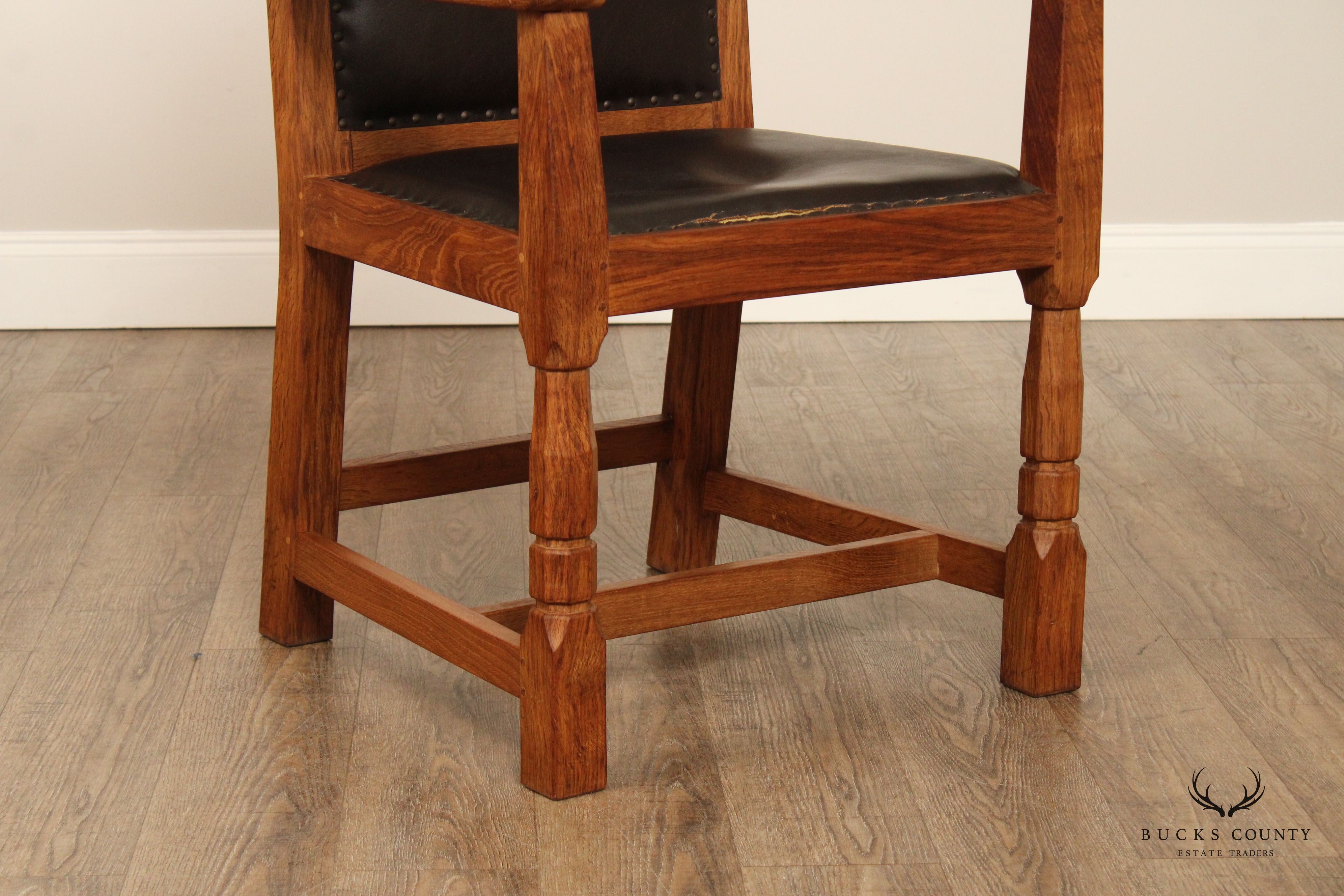 Derek Slater 'Fishman' Arts & Crafts Style Set of Six Dining Chairs