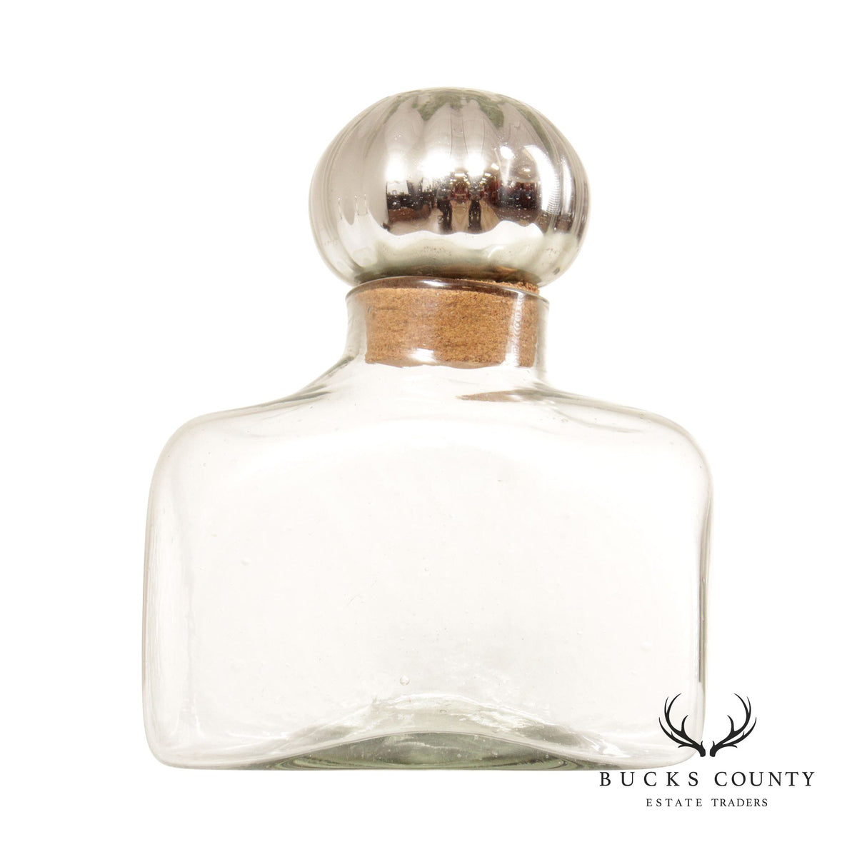 Mexican Vintage Blown Glass Stoppered Bottle or Decanter
