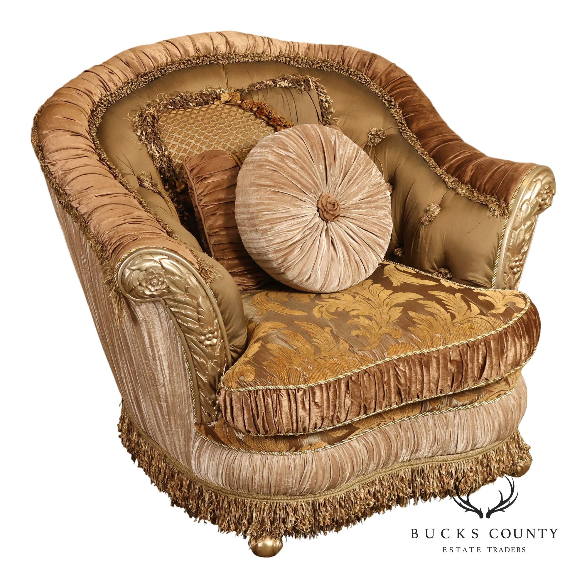 Italian Renaissance Style Upholstered Club Chair