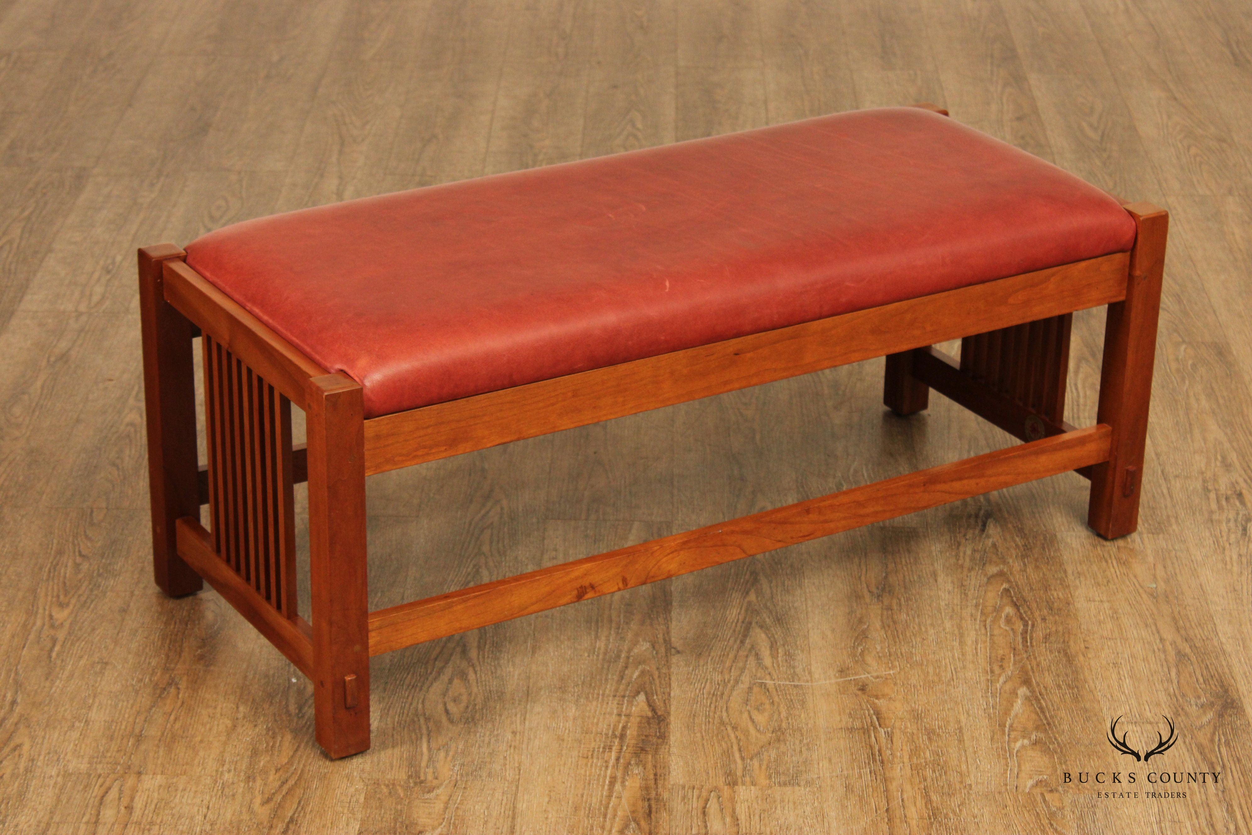 Stickley Mission Collection Cherry Spindle Bench