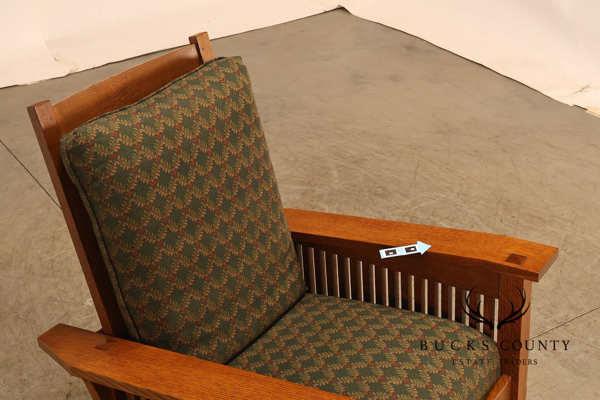 Stickley Mission Collection Oak Bent Arm Morris Chair