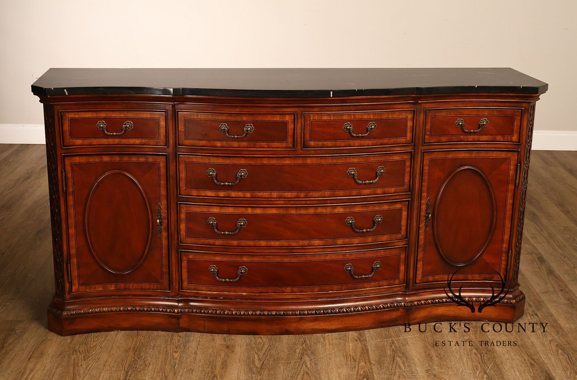 Universal Furniture Georgian S995tyle Marble Top Buffet Sideboard