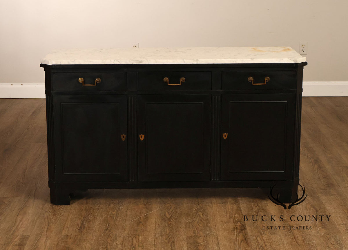 Baker Furniture Marble Top Sideboard Cabinet