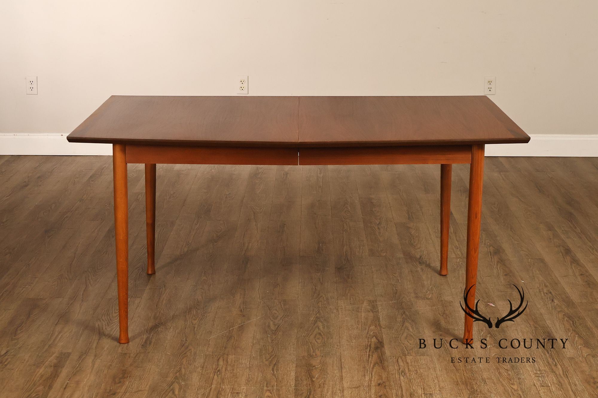 Mid Century Modern Walnut Dining Table With Leaf