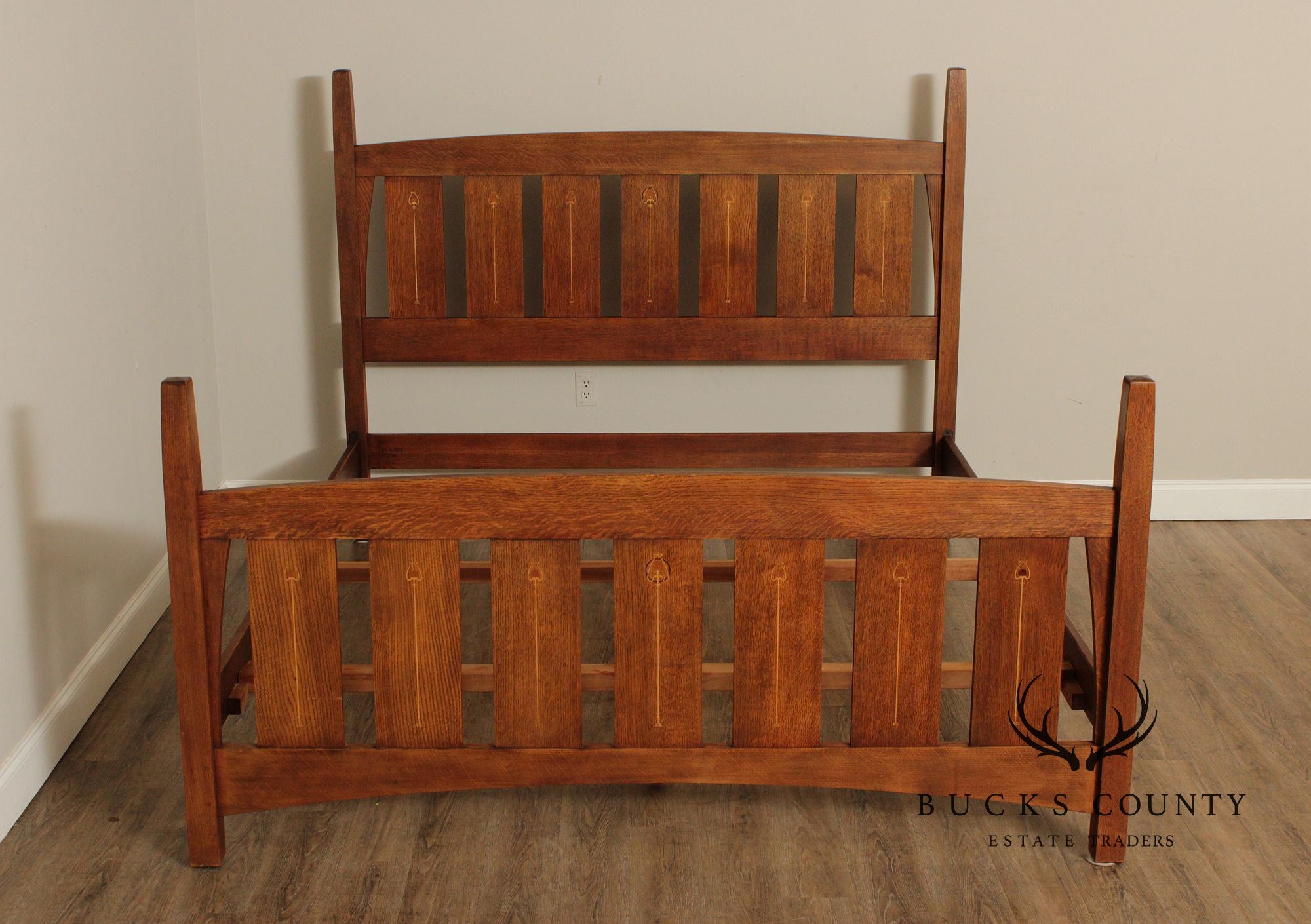 Stickley Mission Collection Inlaid Oak Harvey Ellis California King Bed