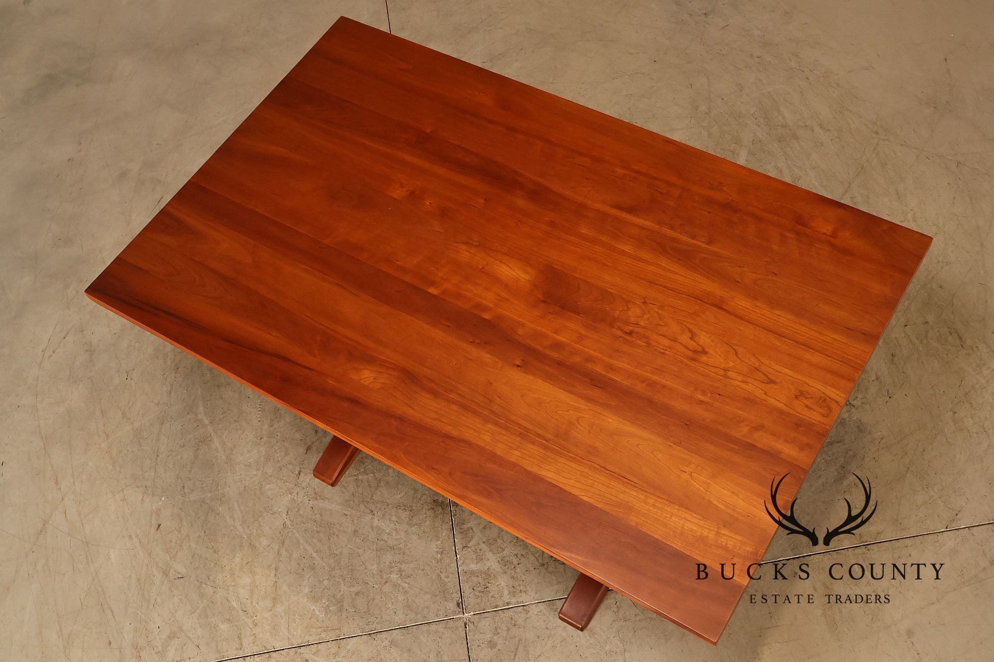 Stickley Mission Collection Solid Cherry Double Pedestal Extension Dining Table
