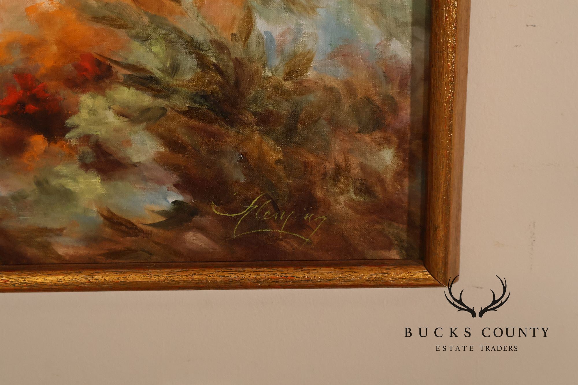 Shirley Fleming Large Floral Oil Painting