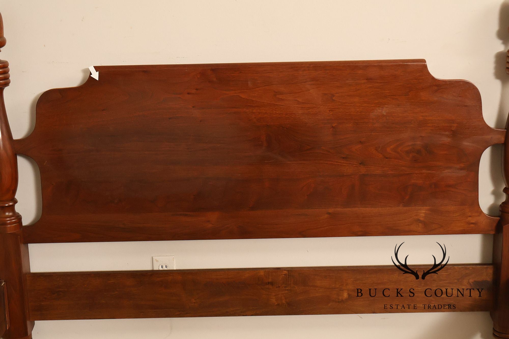 E.A. Clore & Sons Custom Walnut Queen Cannonball Bed