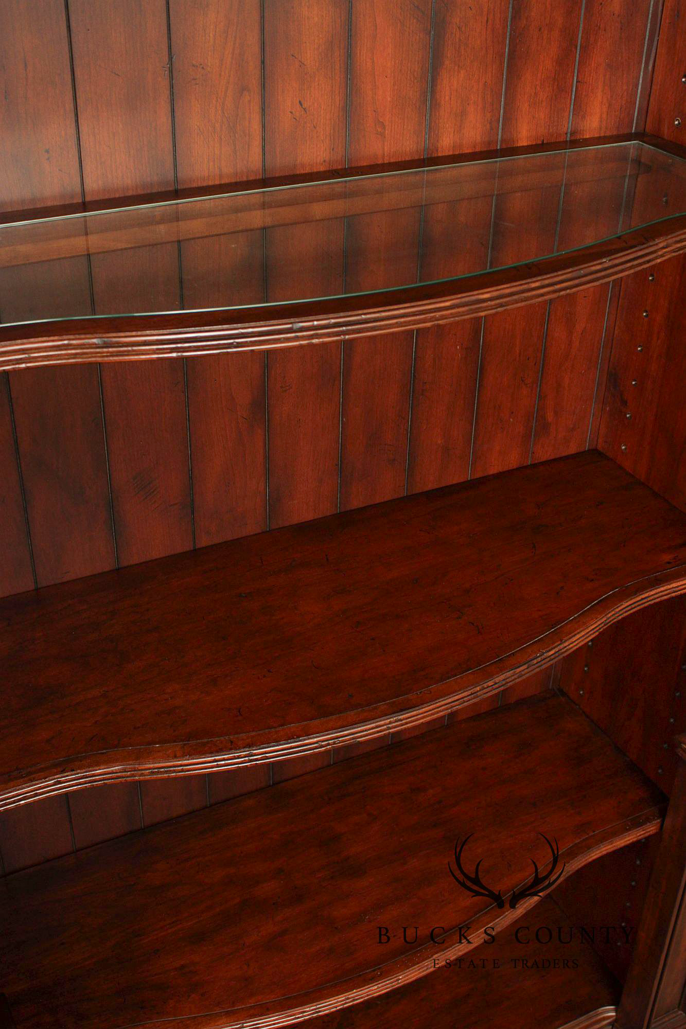 Large Traditional Lighted Double Bookcase