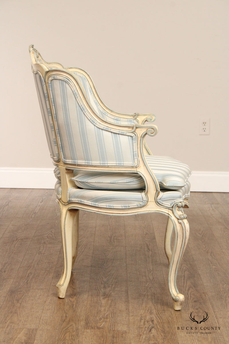 Karges French Provincial Style Painted Bergere Armchair