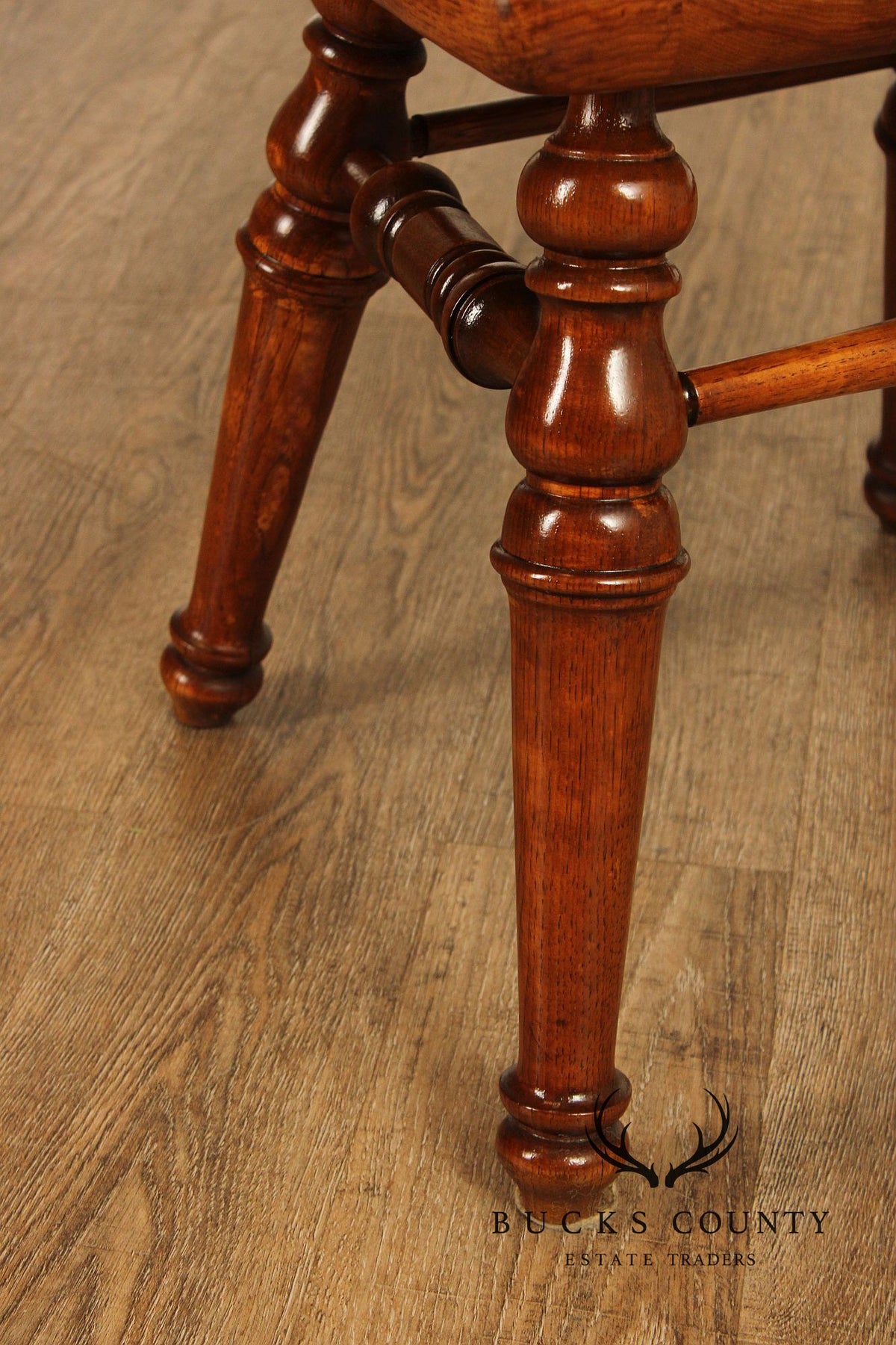 English Traditional Style Set of Four Oak Dining Armchairs