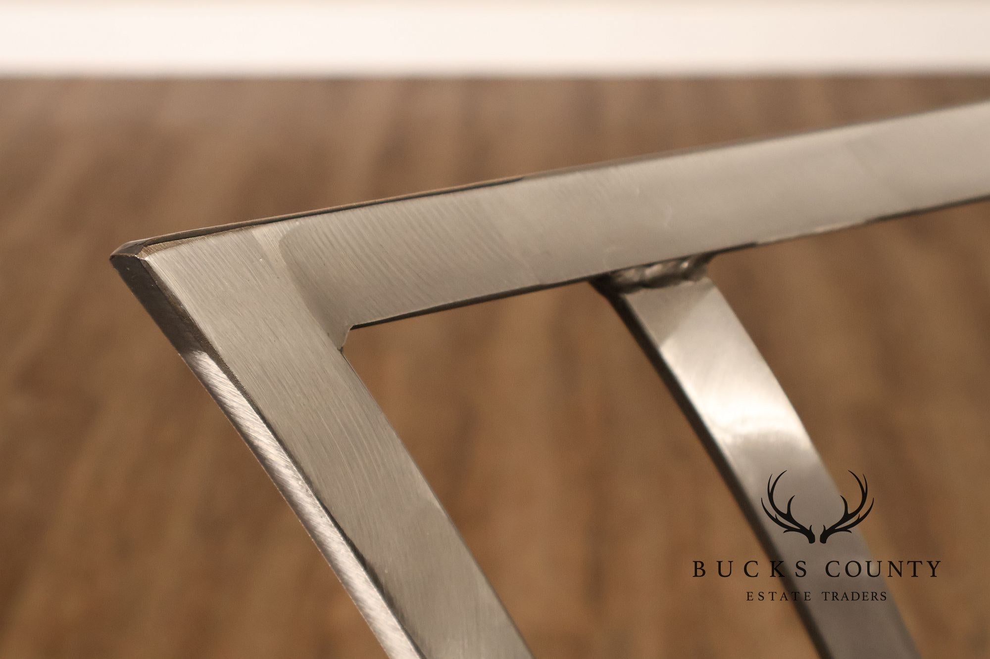 Shaver Howard Modern Style Set Of Eight Brushed Steel Dining Chairs