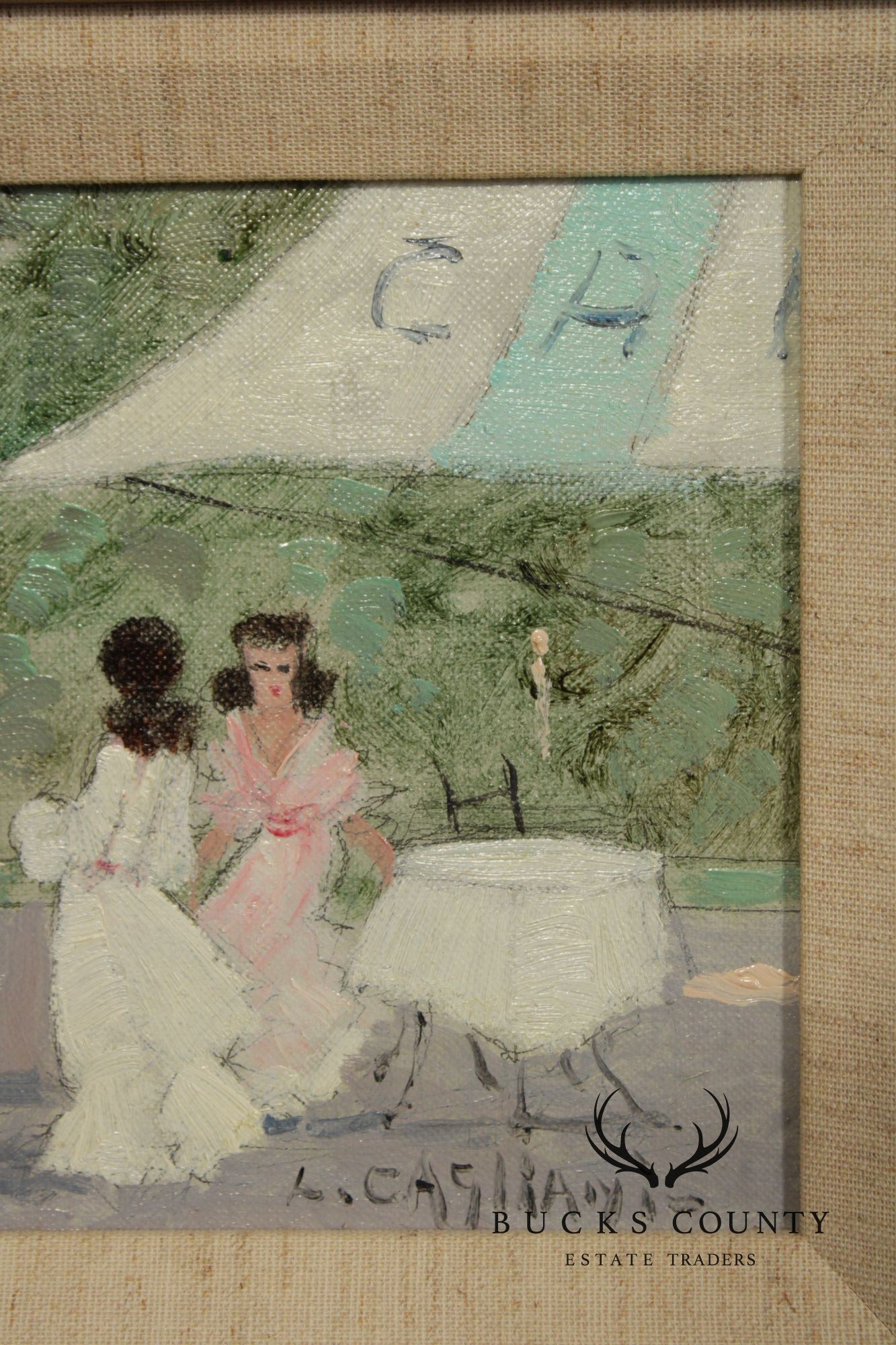 'Luigi Cagliani'  Set Of 3  Small Oil Paintings In Heavy Gold Frames