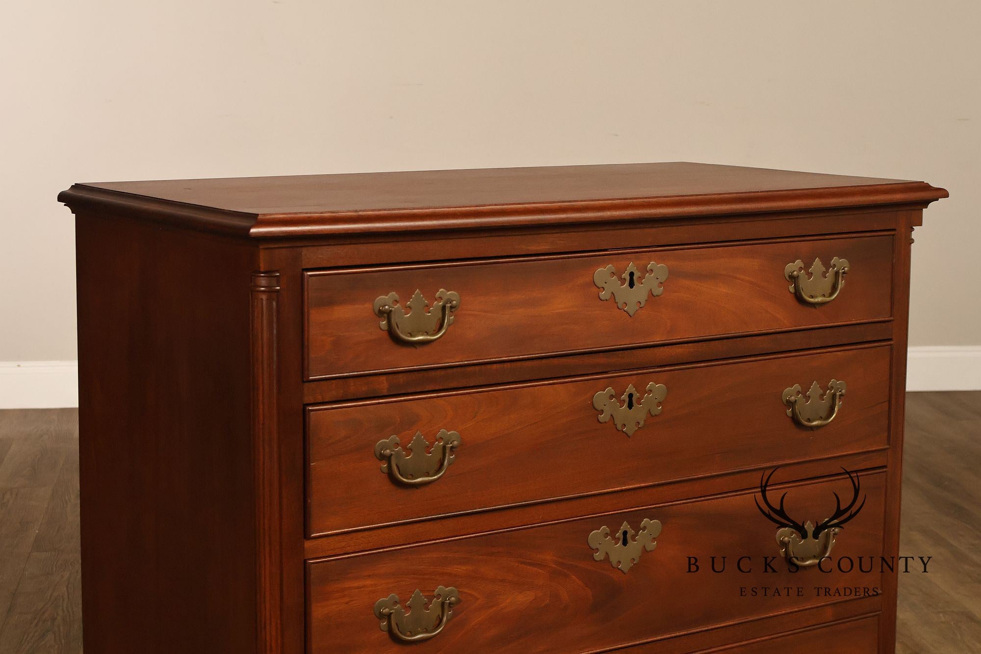 Custom Made 4 Drawer Mahogany Chippendale Style Chest of Drawers