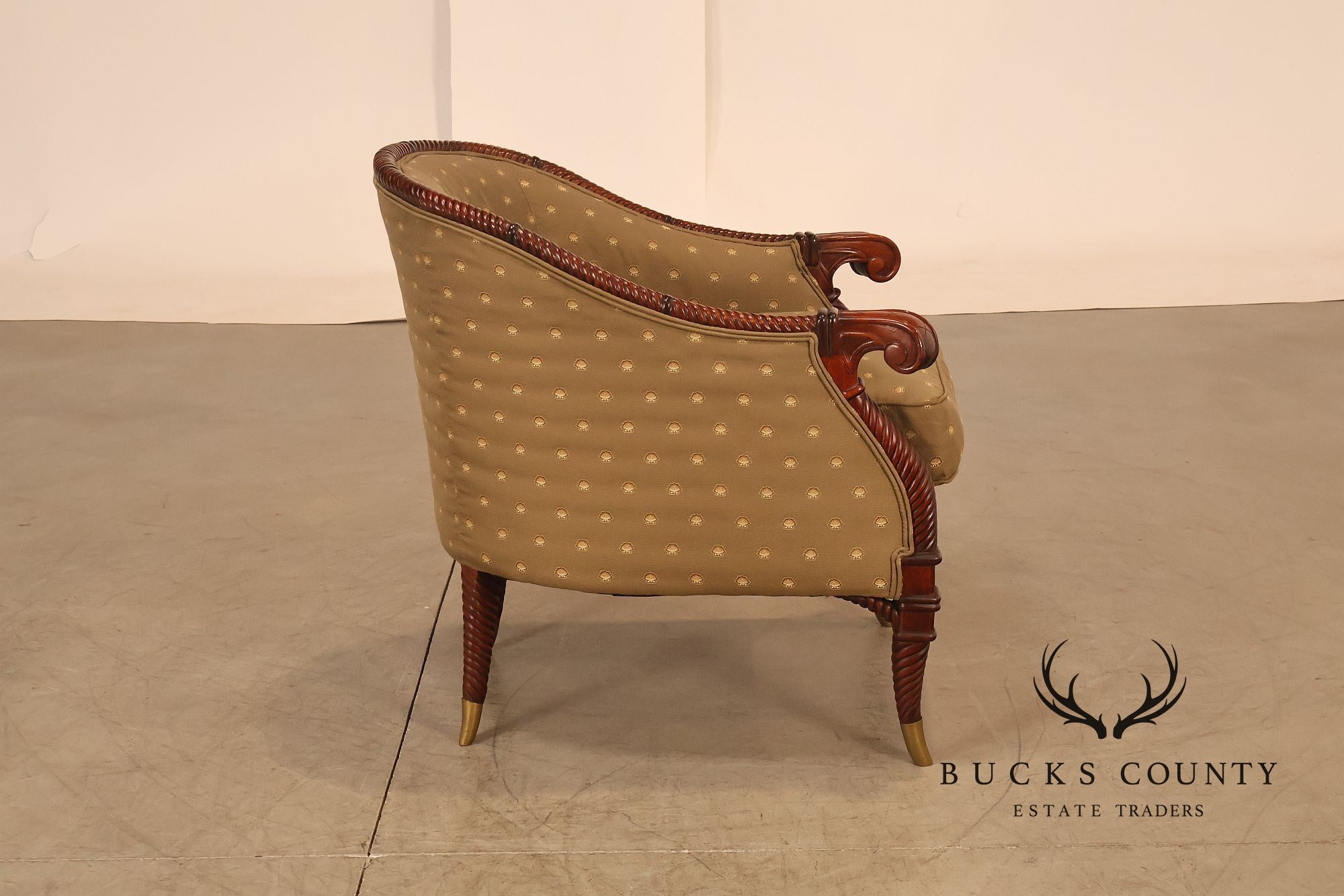 Highland House For Harrods Pair Of Mahogany Neoclassical Lounge Chairs