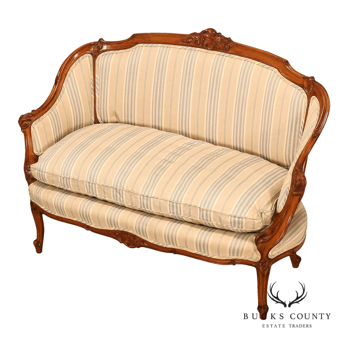 French Louis XV Style Carved Loveseat Settee