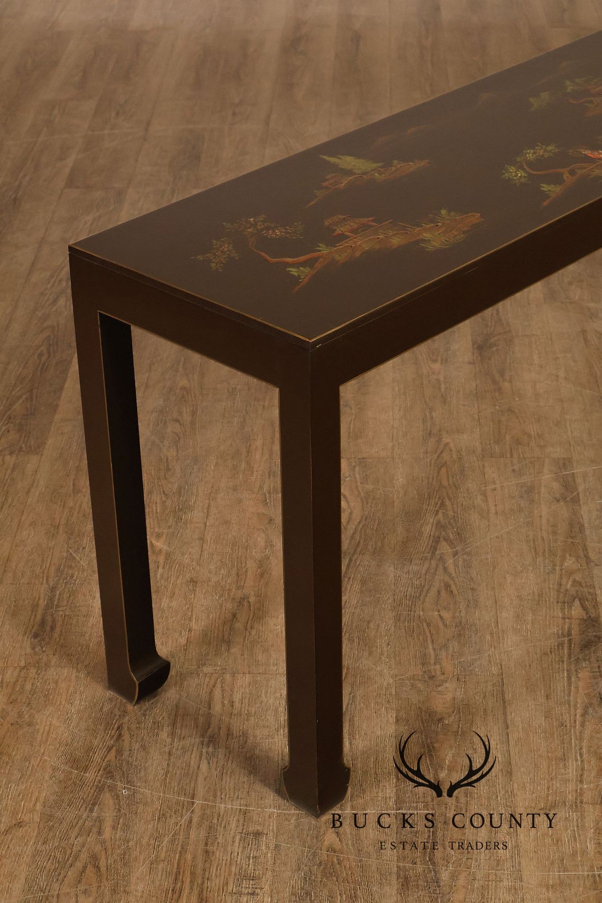 Custom Chinoiserie Style Painted Console Table