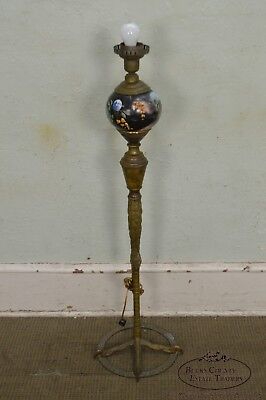 Antique Bronze Stork Leg Floor Lamp (possibly P.E. Guerin)