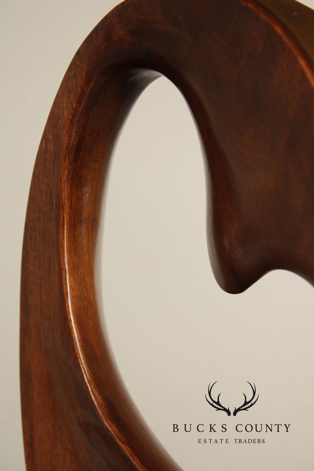 Mid Century Modern Sculpted Brass and Walnut Table Lamp By Modeline